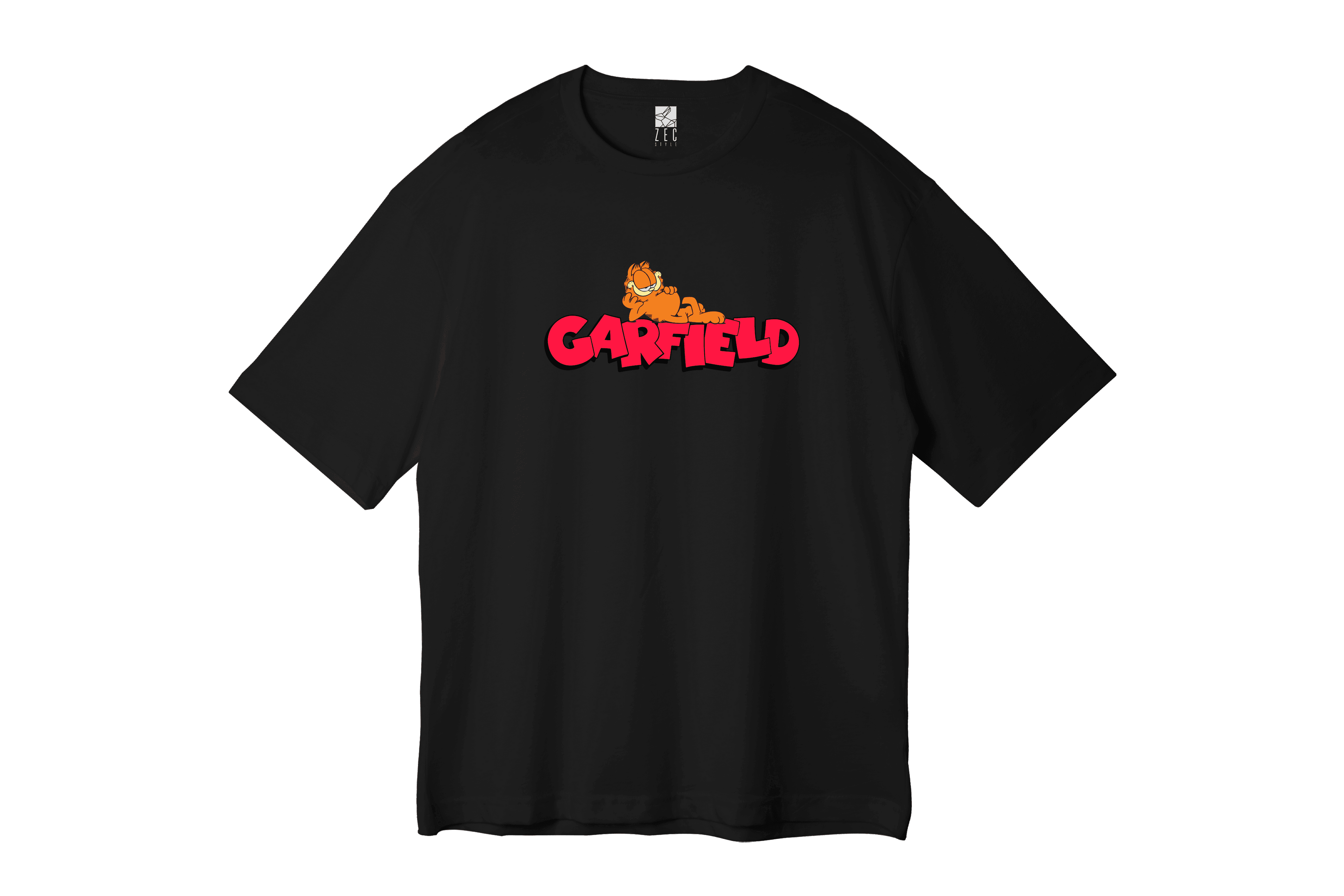 Siyah Oversize Unisex T-shirt - Garfield