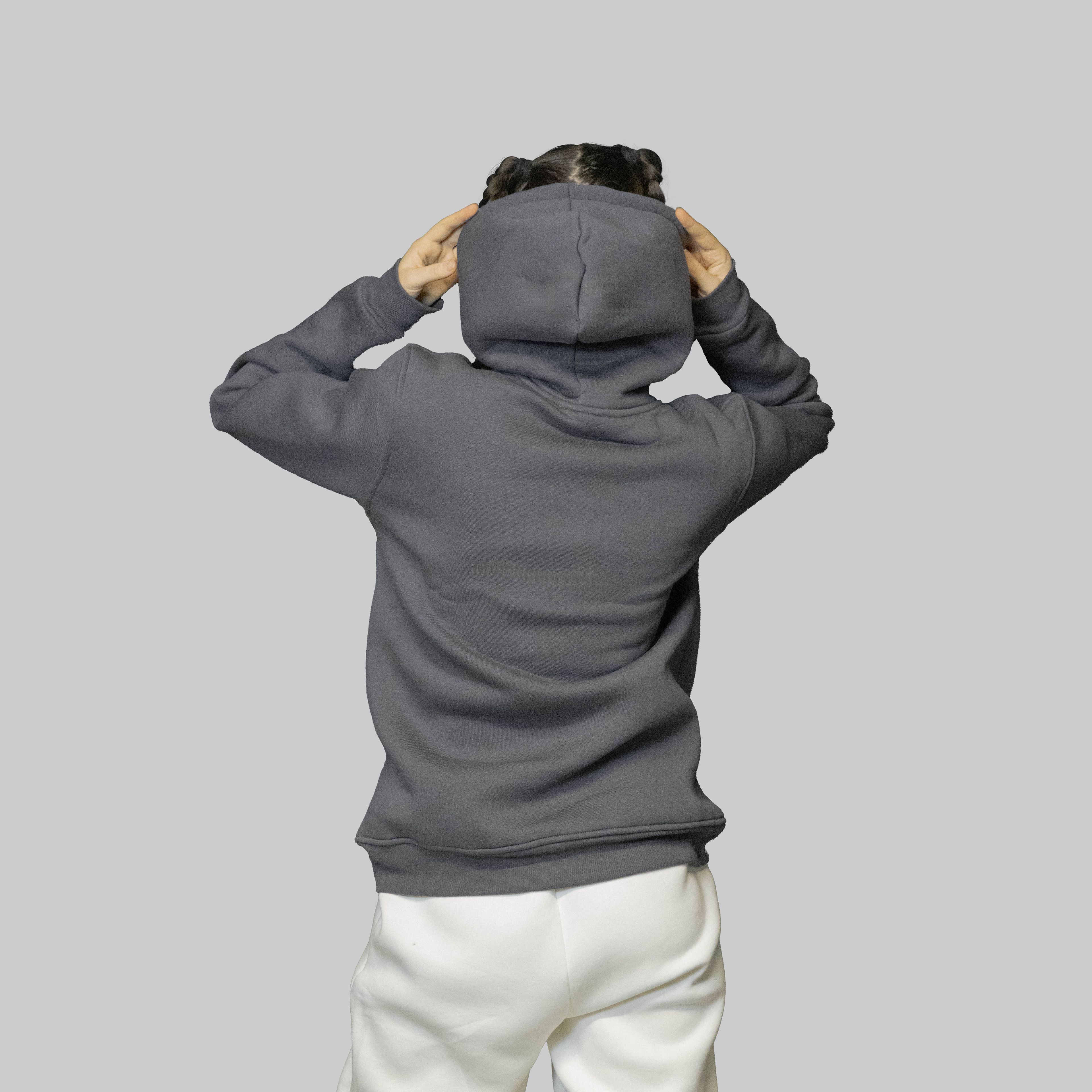 Antrasit Basic Regular Hoodie