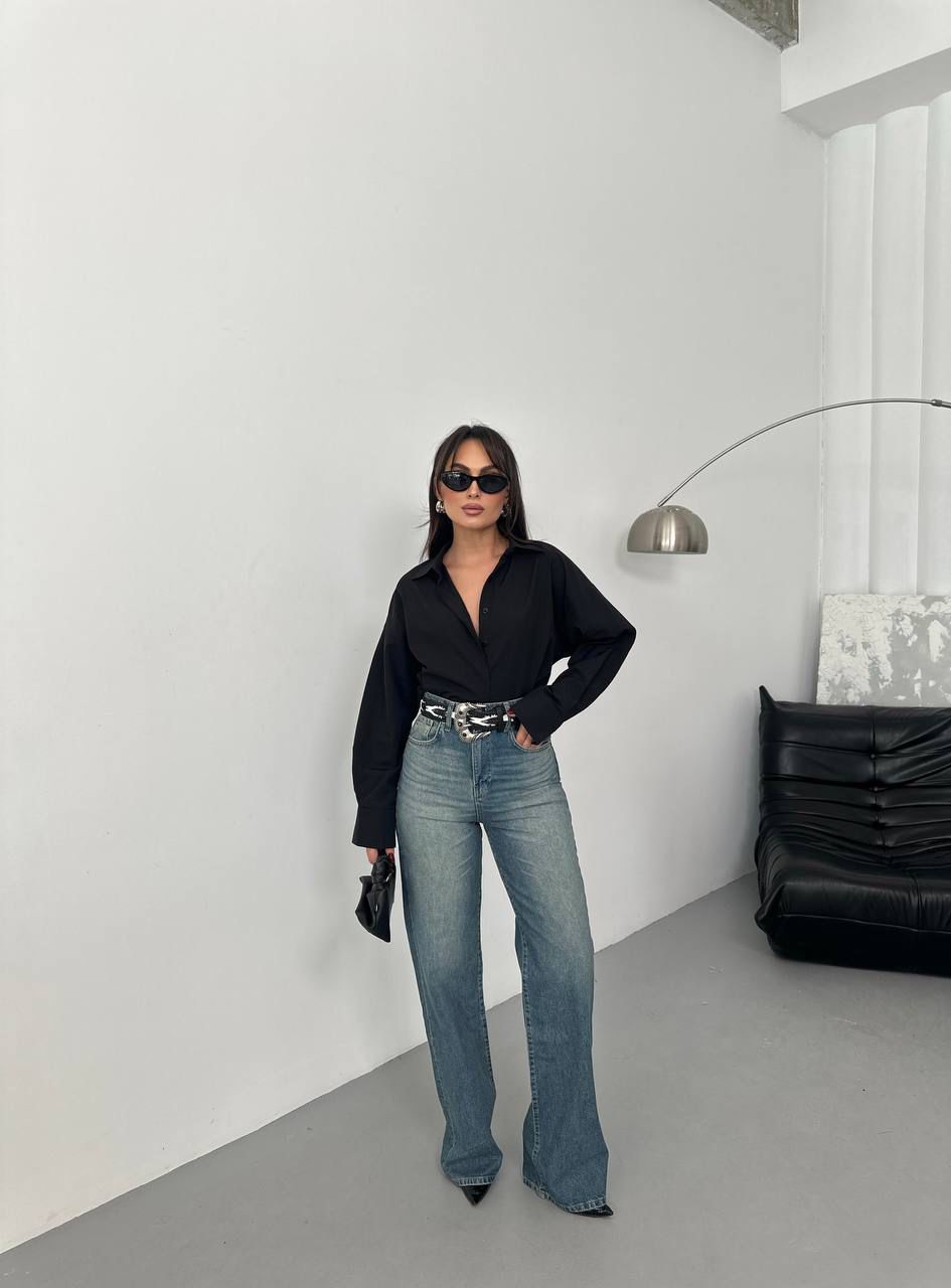 Wide Leg Eskitme Görünümlü Jean