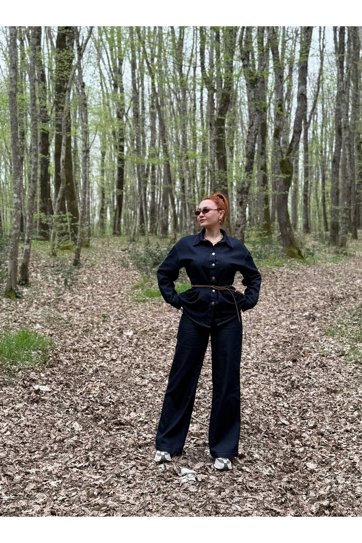 Kemerli Gömlek Pantalon Takım