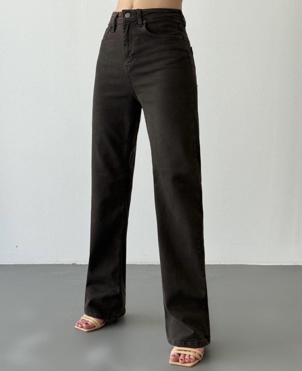 Nita Yüksek Bel Acı Kahve Wide Leg Jean