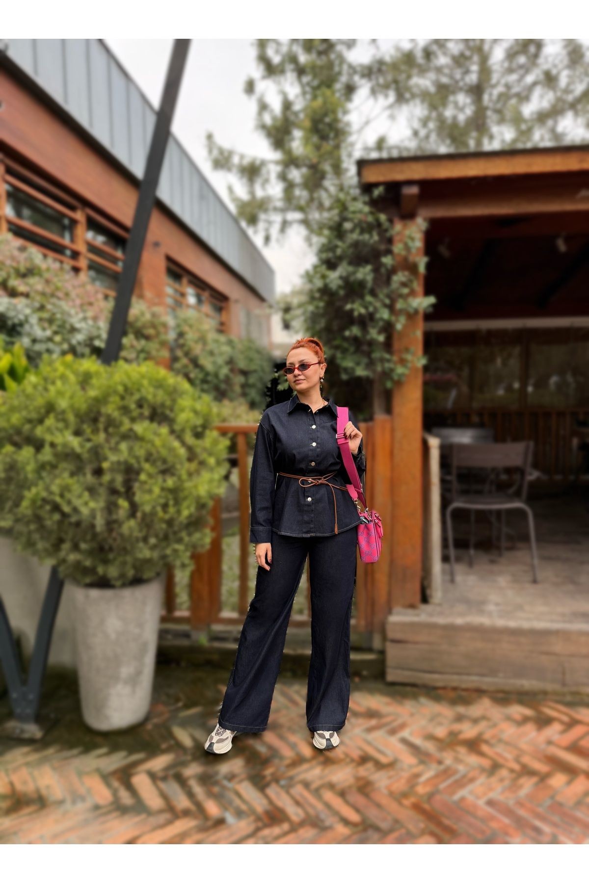 Kemerli Gömlek Pantalon Takım