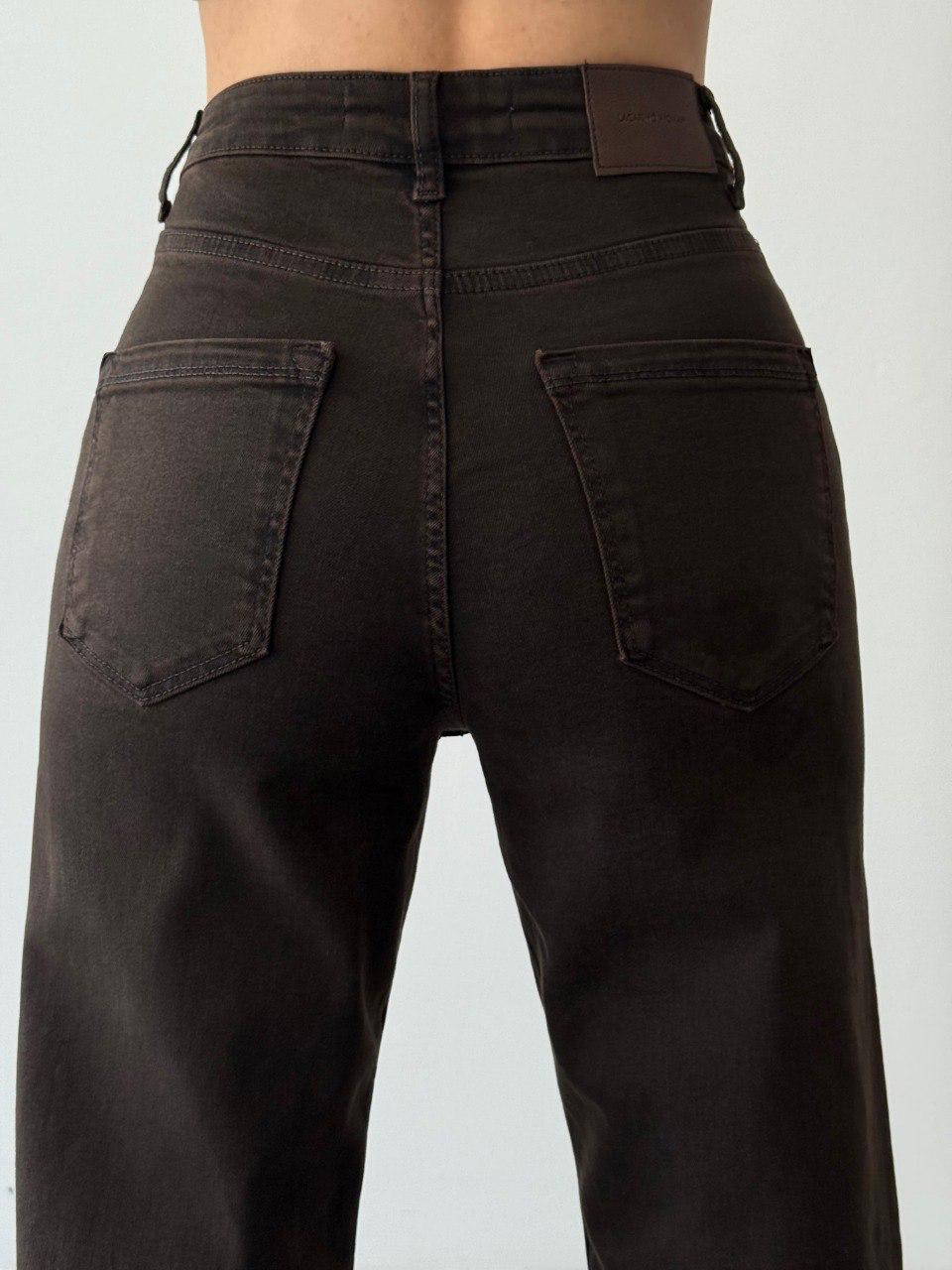 Nita Yüksek Bel Acı Kahve Wide Leg Jean