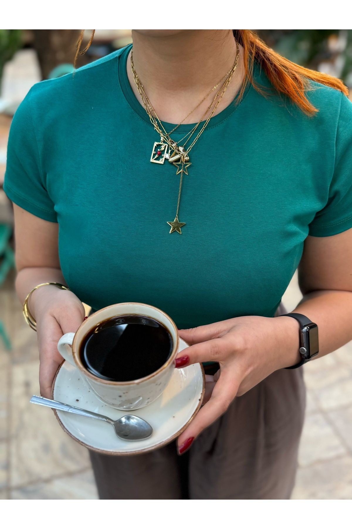 Petrol Yeşili Basic Tshirt
