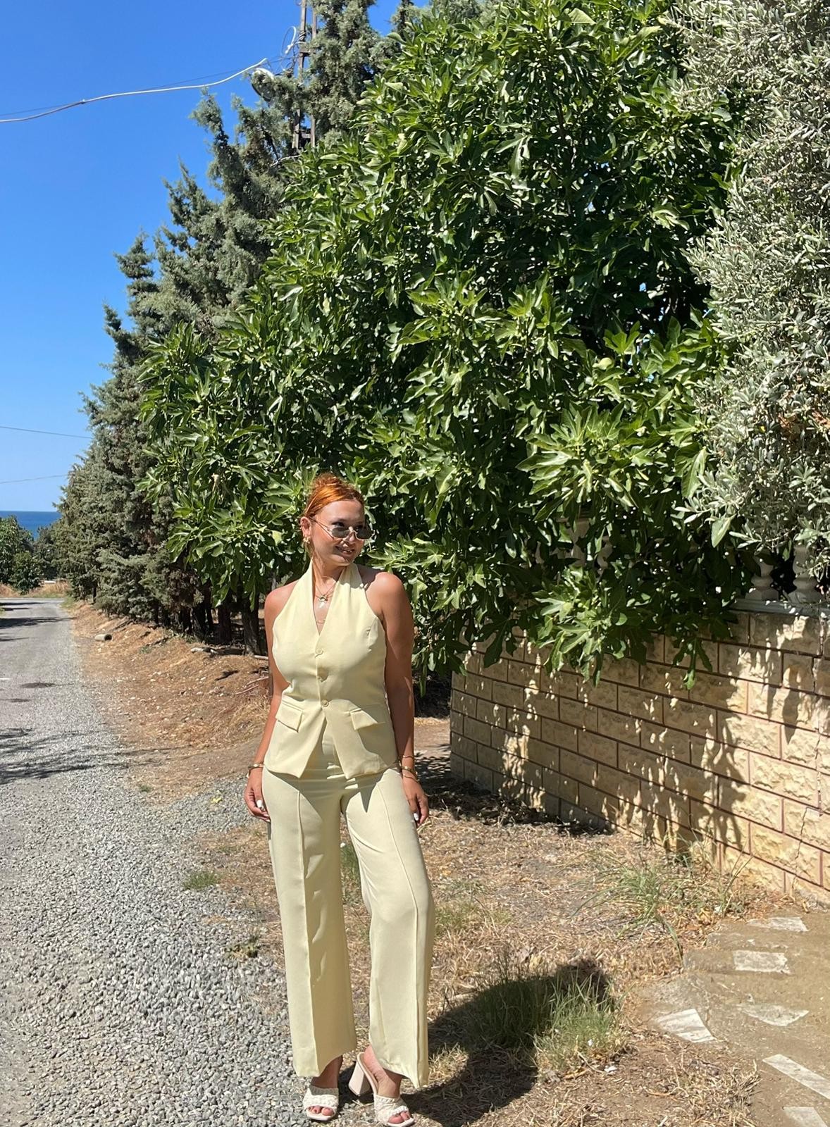 Premium Yelek Pantolon Takım - sarı