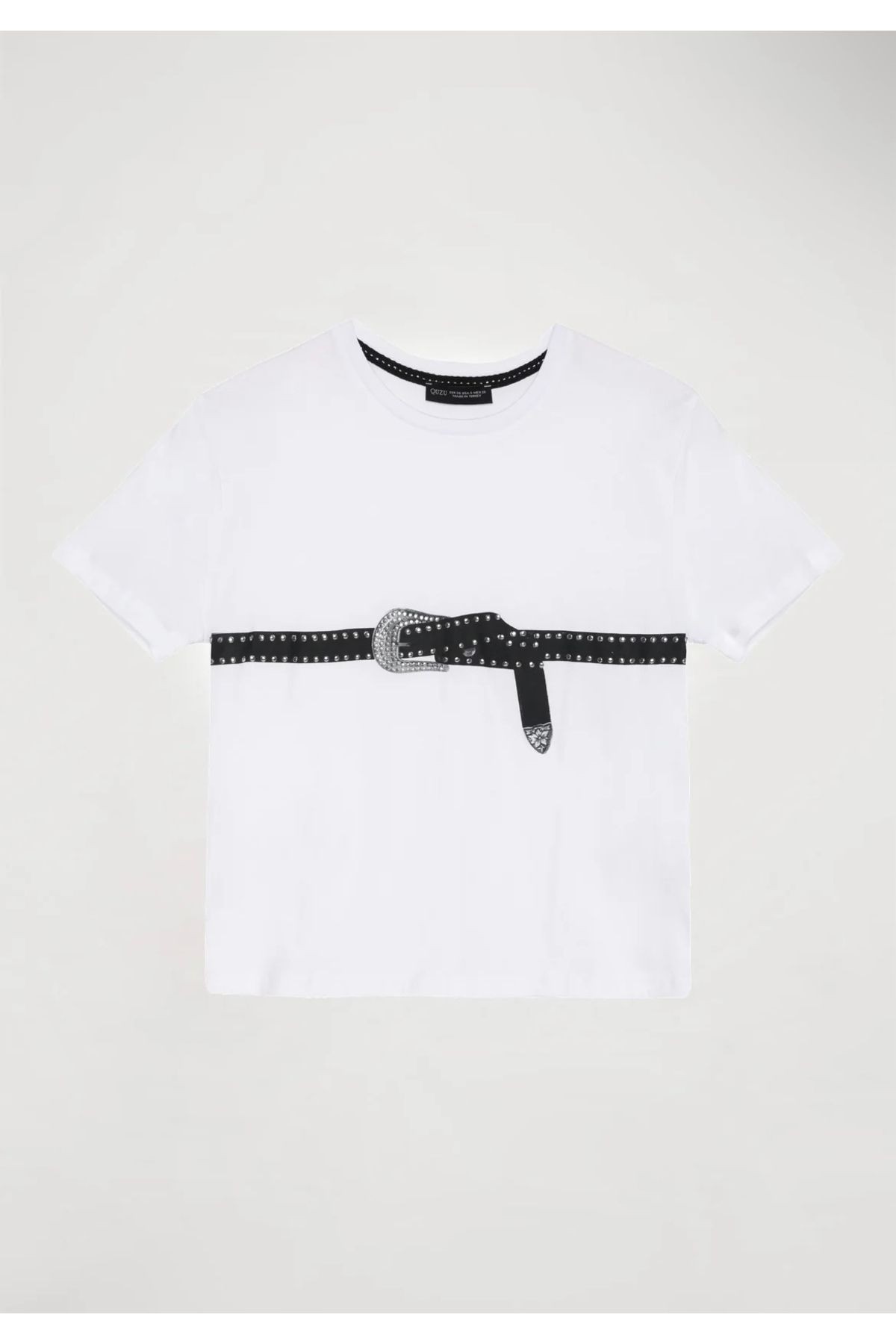 Kemer Detaylı Baskılı Tshirt