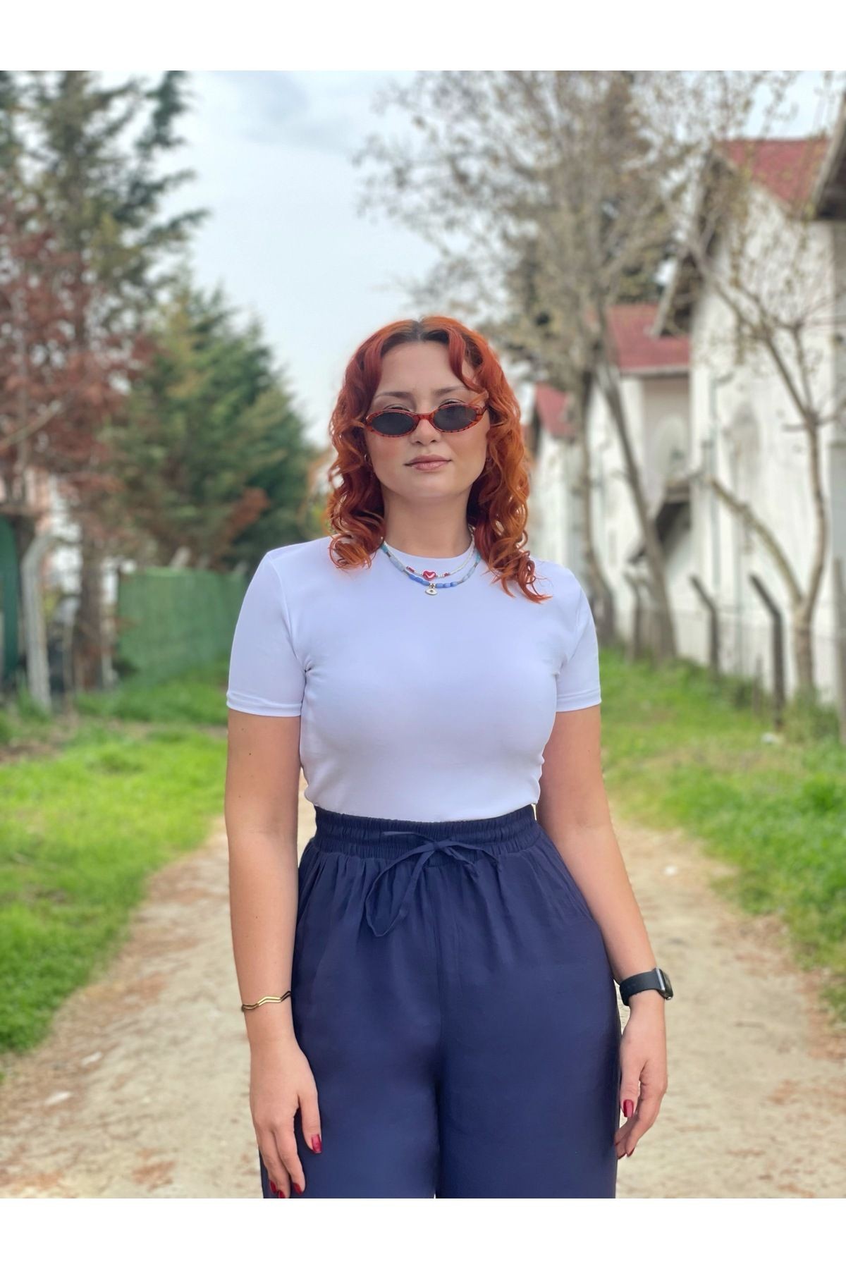 Likralı Ribana Basic Tişört