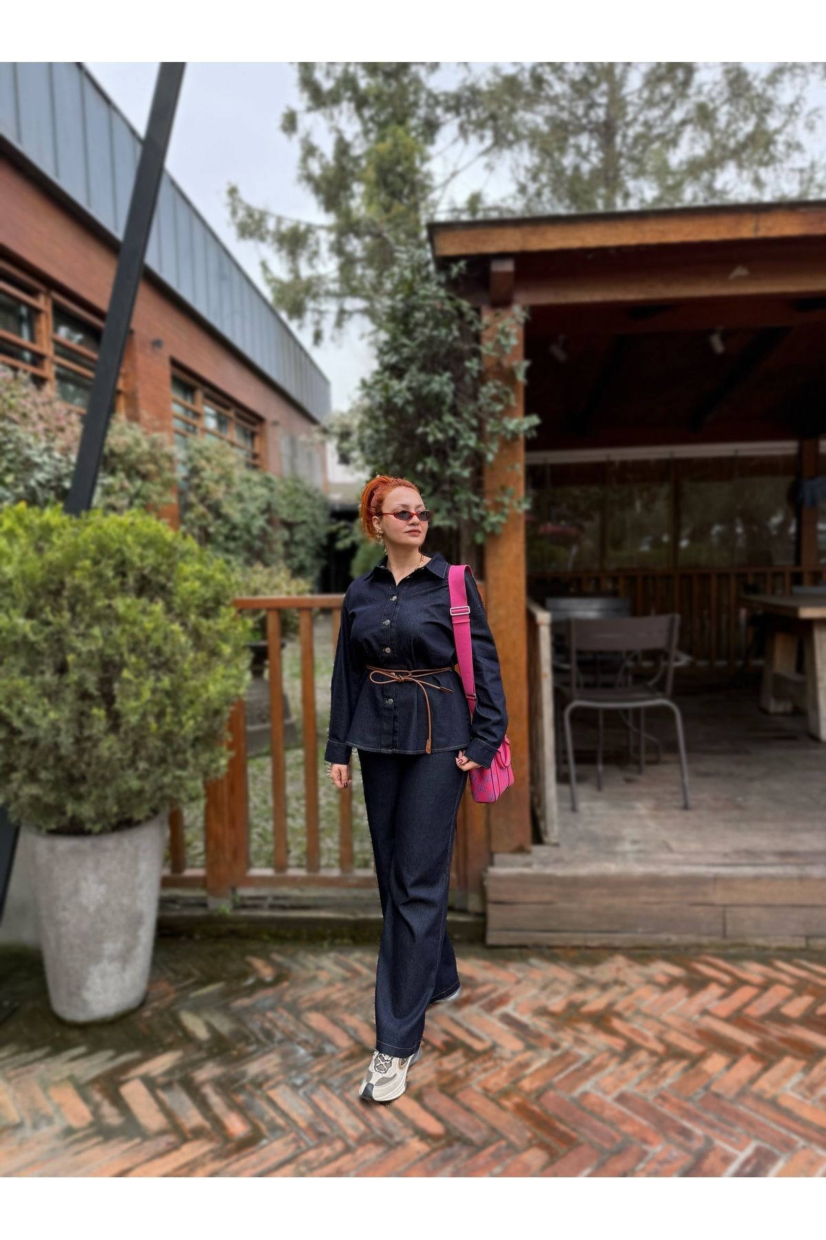 Kemerli Gömlek Pantalon Takım