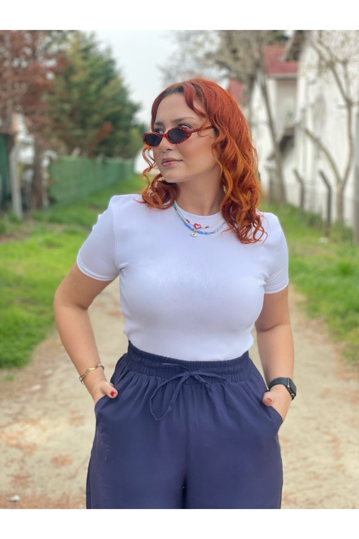 Likralı Ribana Basic Tişört
