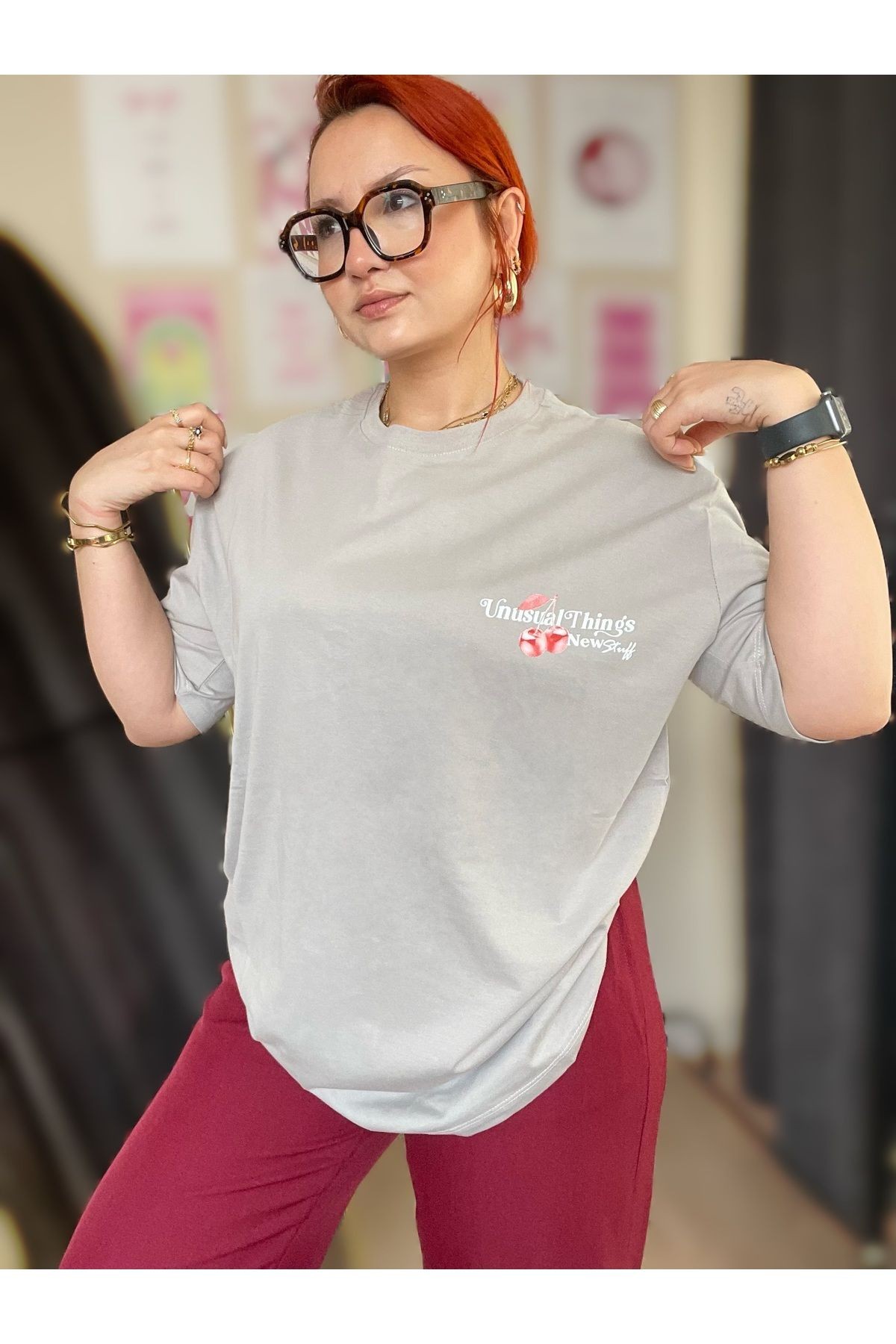 Oversize Arkası Baskılı Tshirt