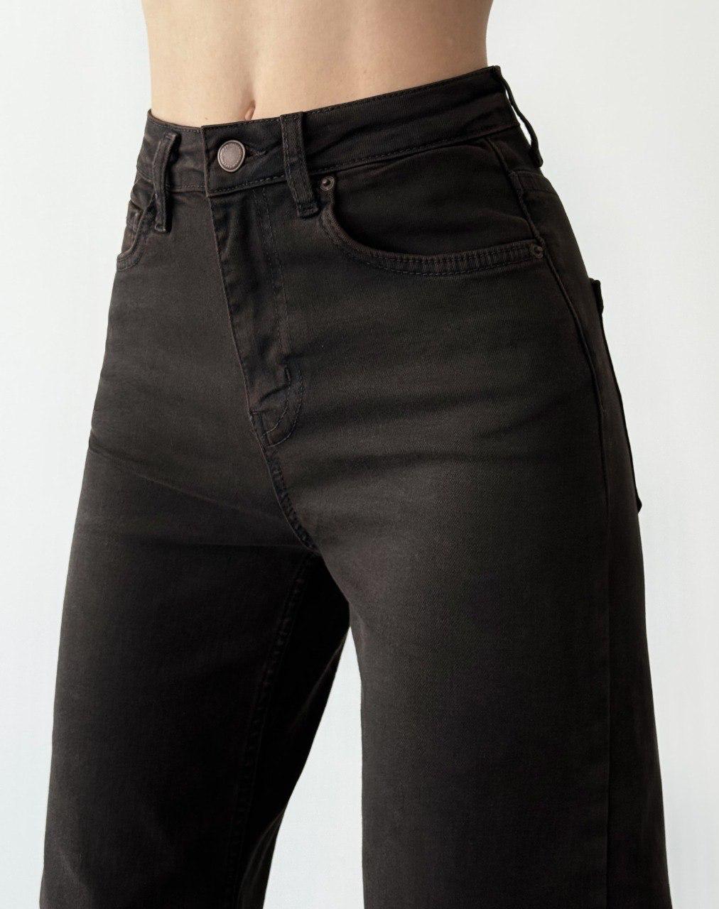 Nita Yüksek Bel Acı Kahve Wide Leg Jean