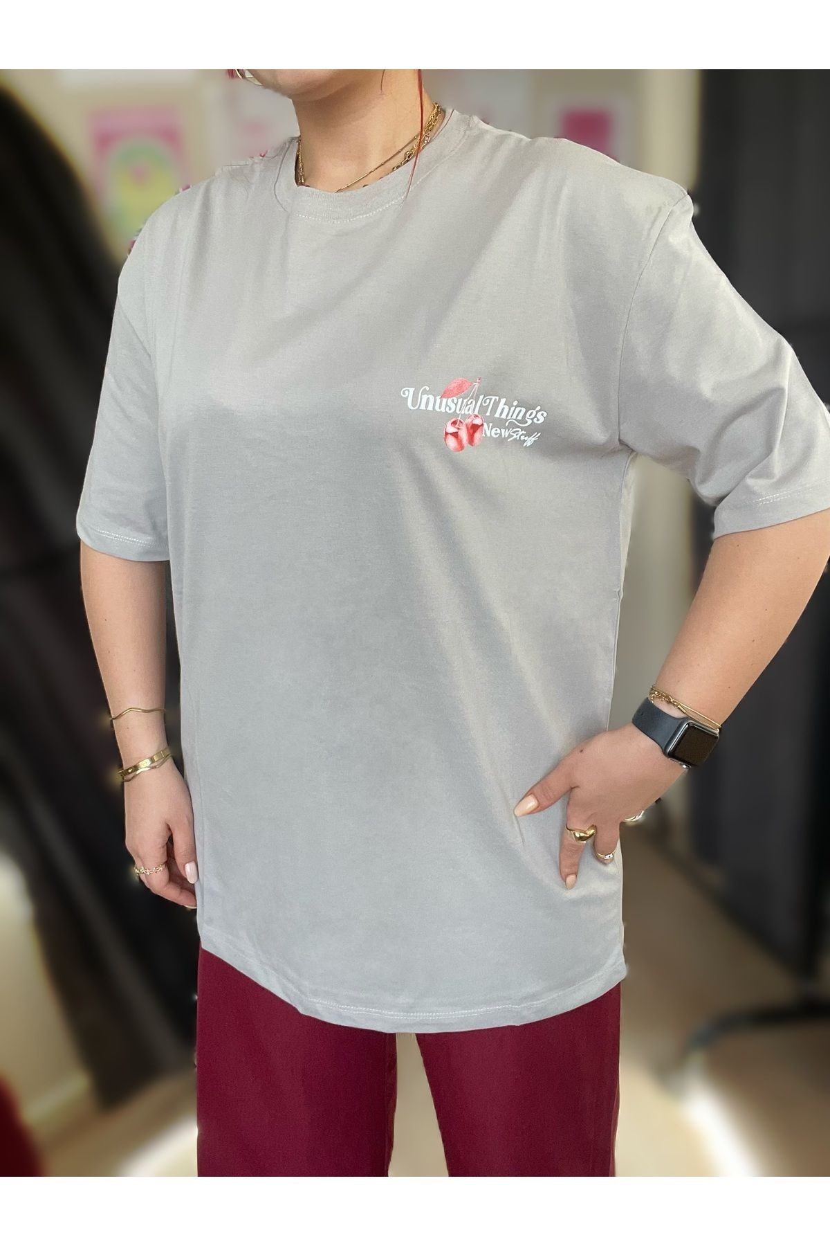 Oversize Arkası Baskılı Tshirt