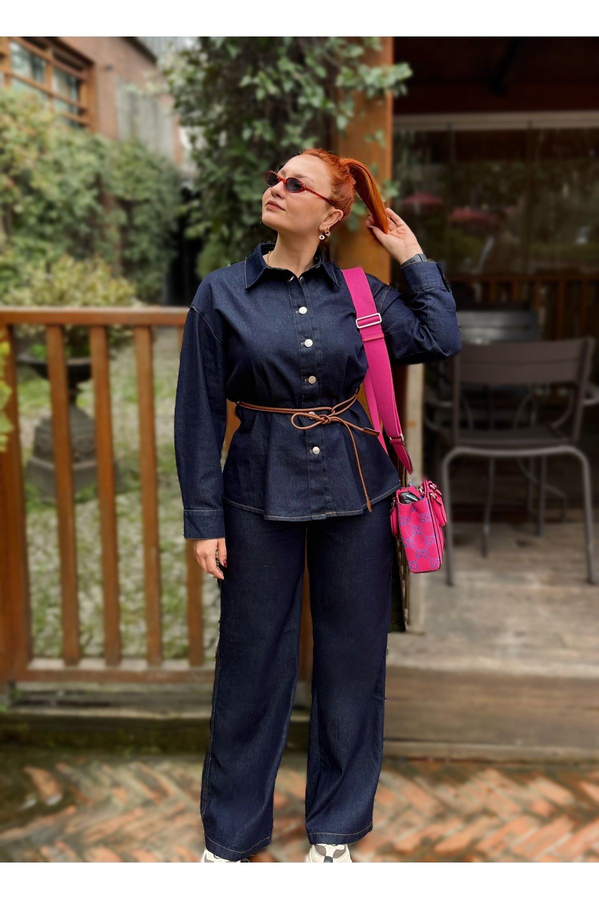 Kemerli Gömlek Pantalon Takım