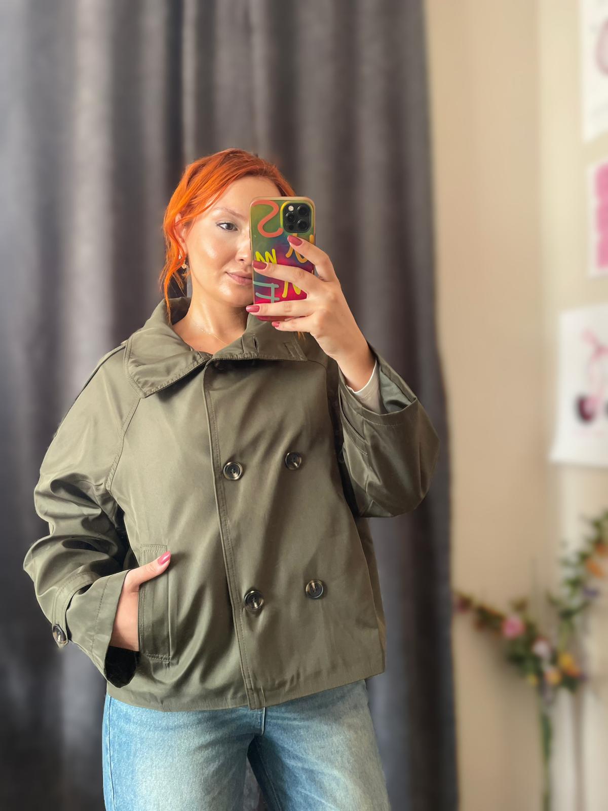 Su İtici Oversize Kuşaklı Trençkot