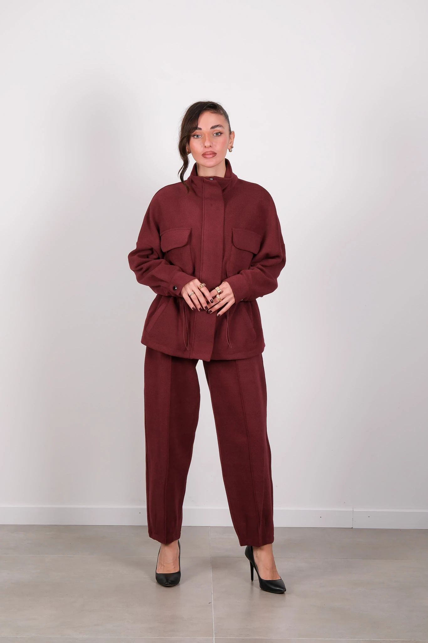 66121 ON TRİKO PANTOLON - Burgundy