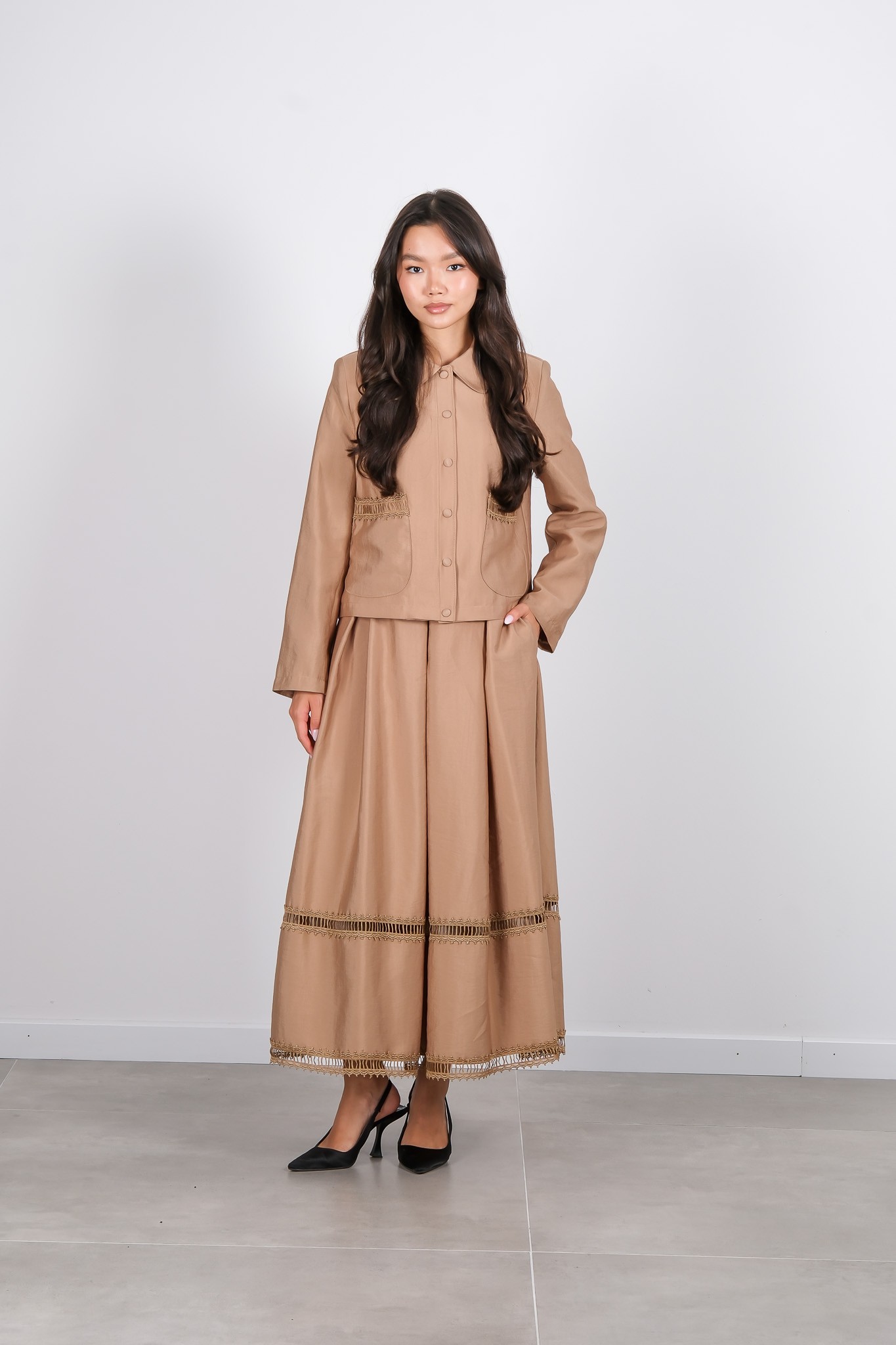 W-26-475 MASSİMO DONNA ETEK - Bej