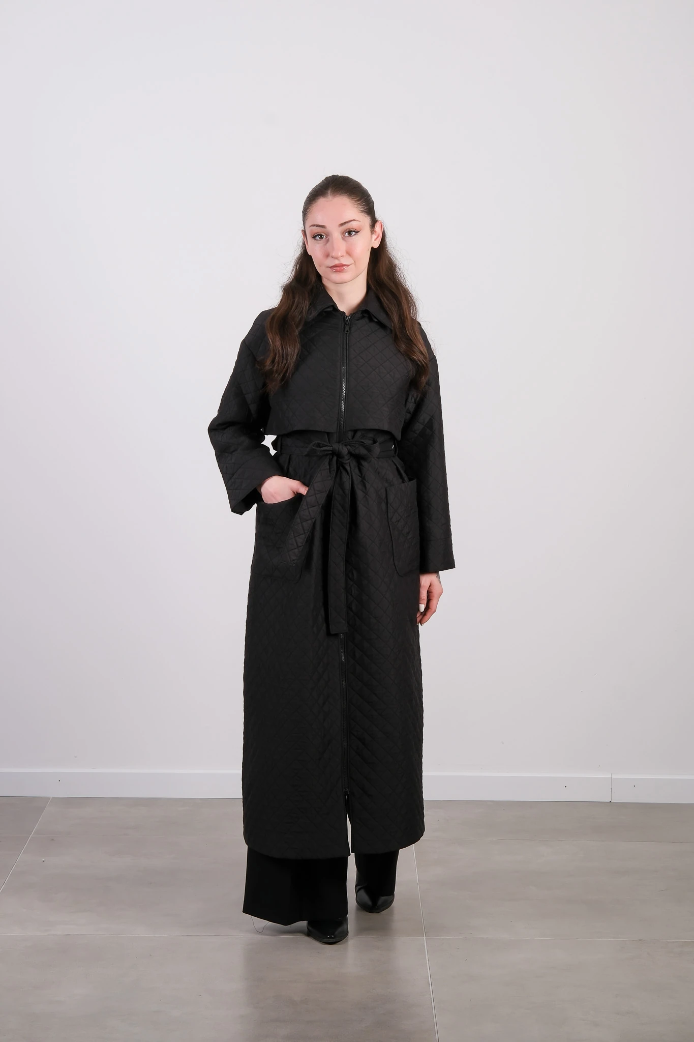 W-26-846 MASSİMO DONNA TRENÇ - Siyah