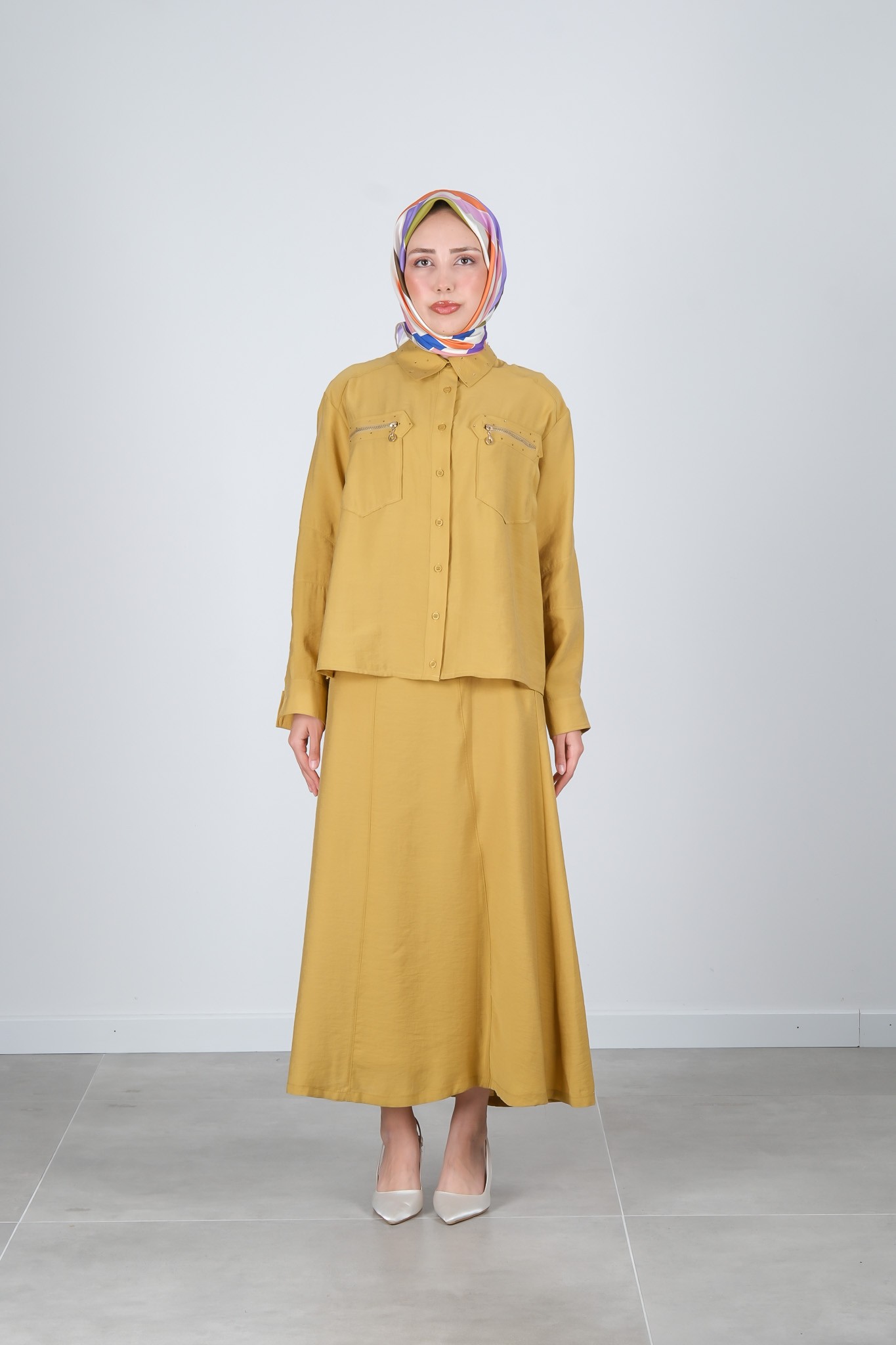 S-25-457 MASSİMO DONNA ETEK - Mustard