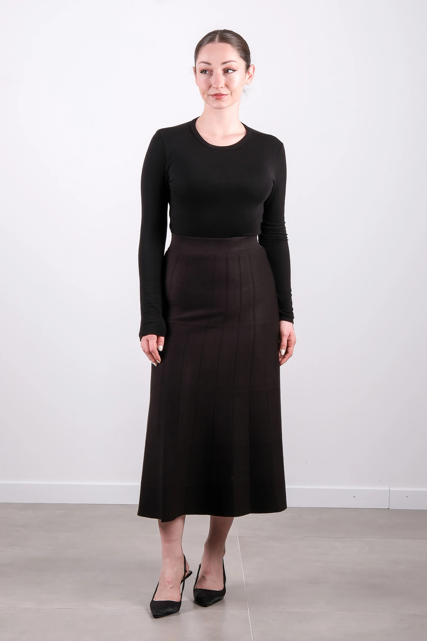 65206 ON TRİKO ETEK - Black