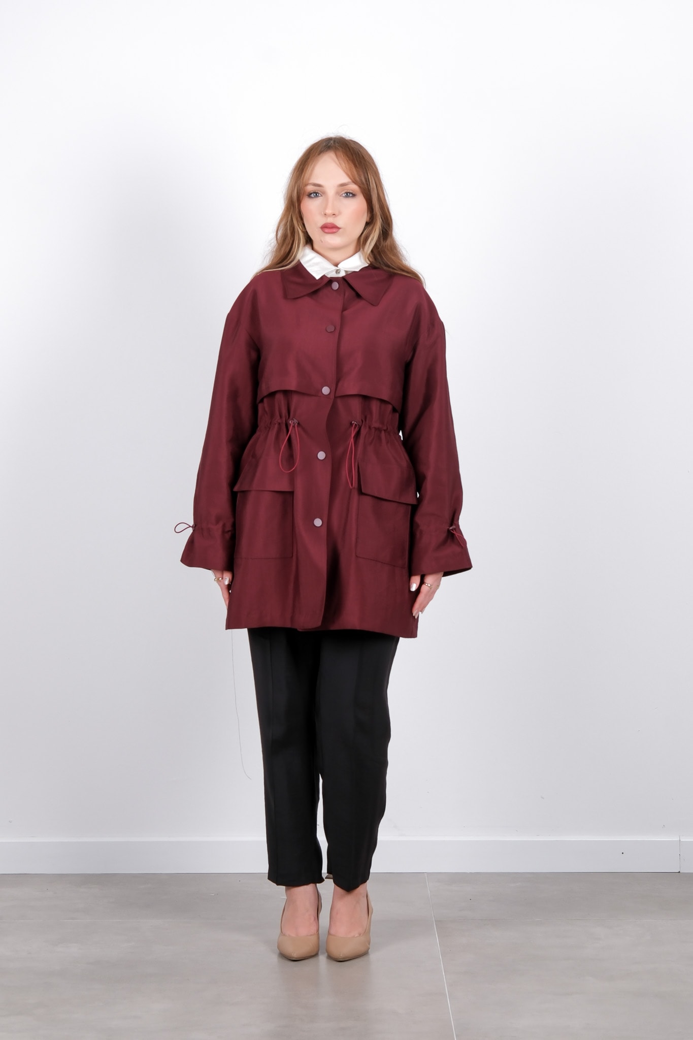 W-26-802 MASSİMO DONNA CEKET - Burgundy