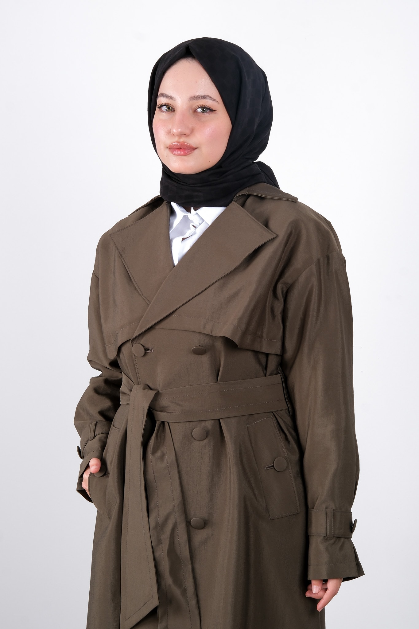 W-26-877 MASSİMO DONNA TRENÇKOT - Haki