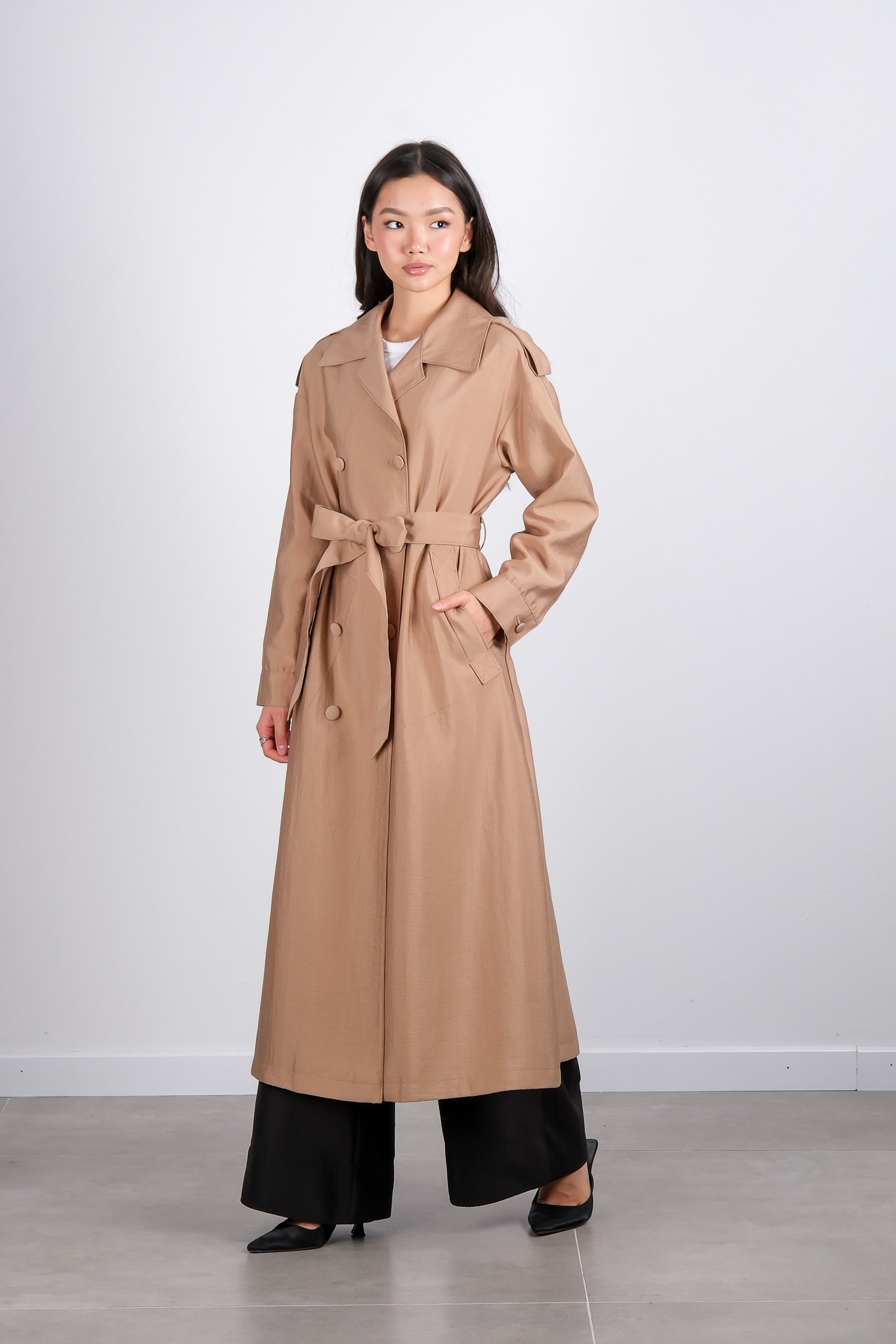 W-26-838 MASSİMO DONNA TRENÇKOT - Bej