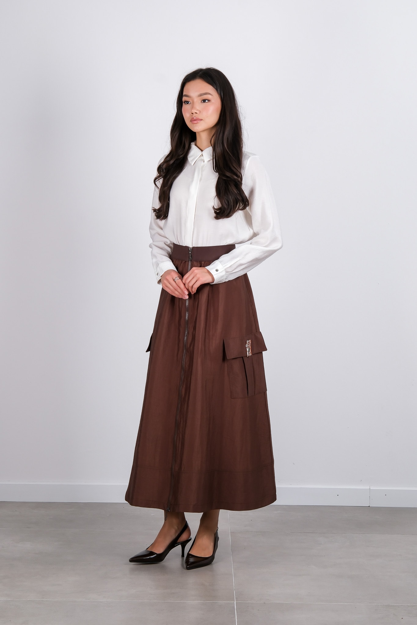 W-26-468 MASSİMO DONNA ETEK - Kahve