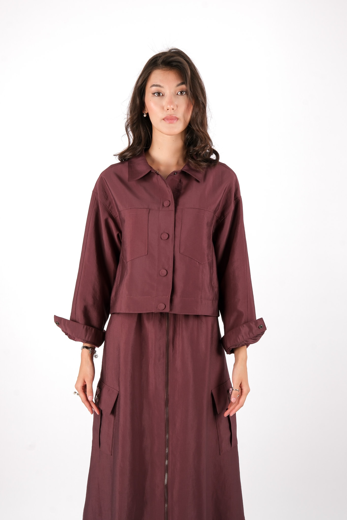 W-26-115 MASSİMO DONNA CEKET - Plum