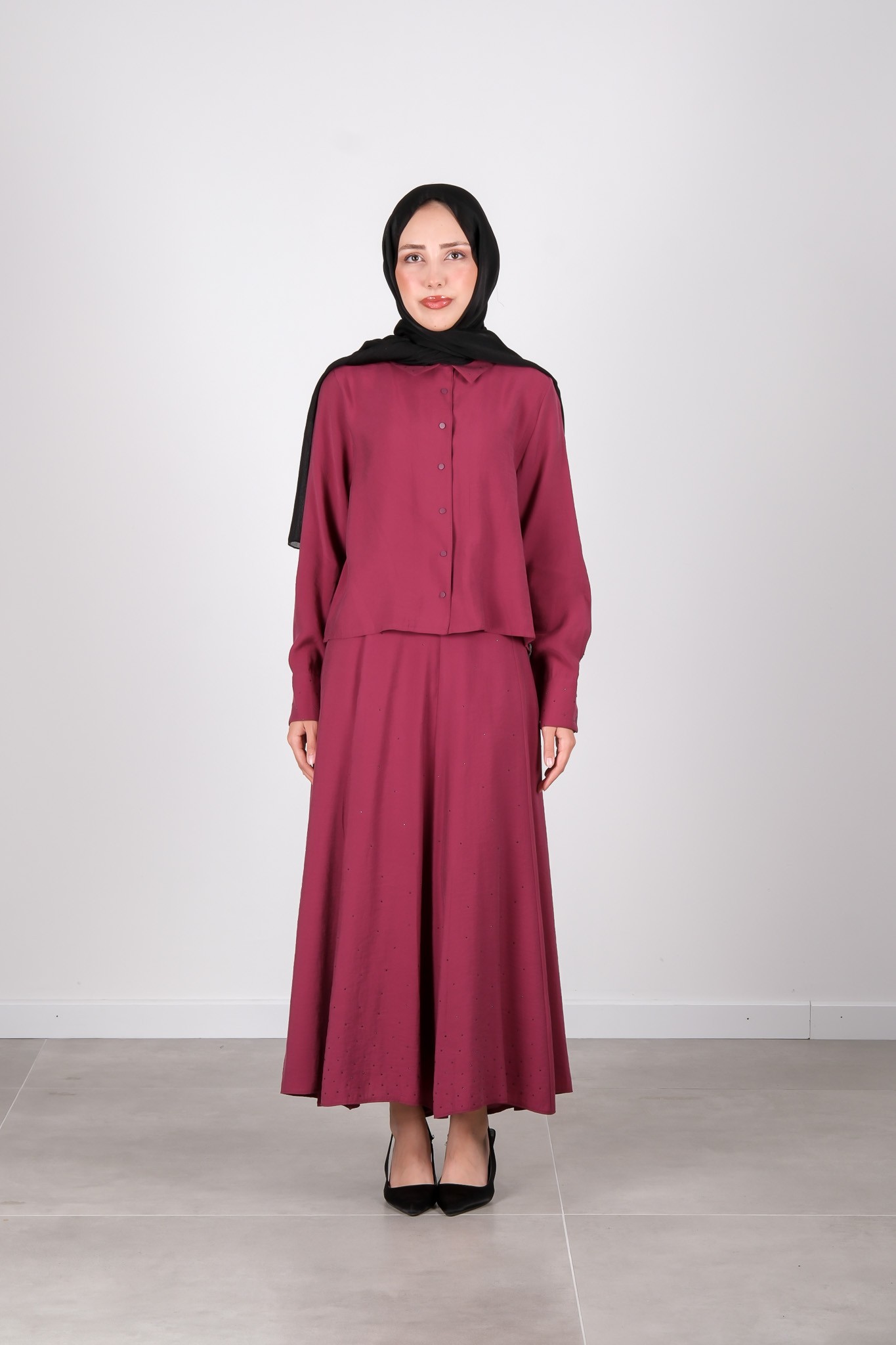 S-25-454 MASSIMO DONNA SKIRT - Plum