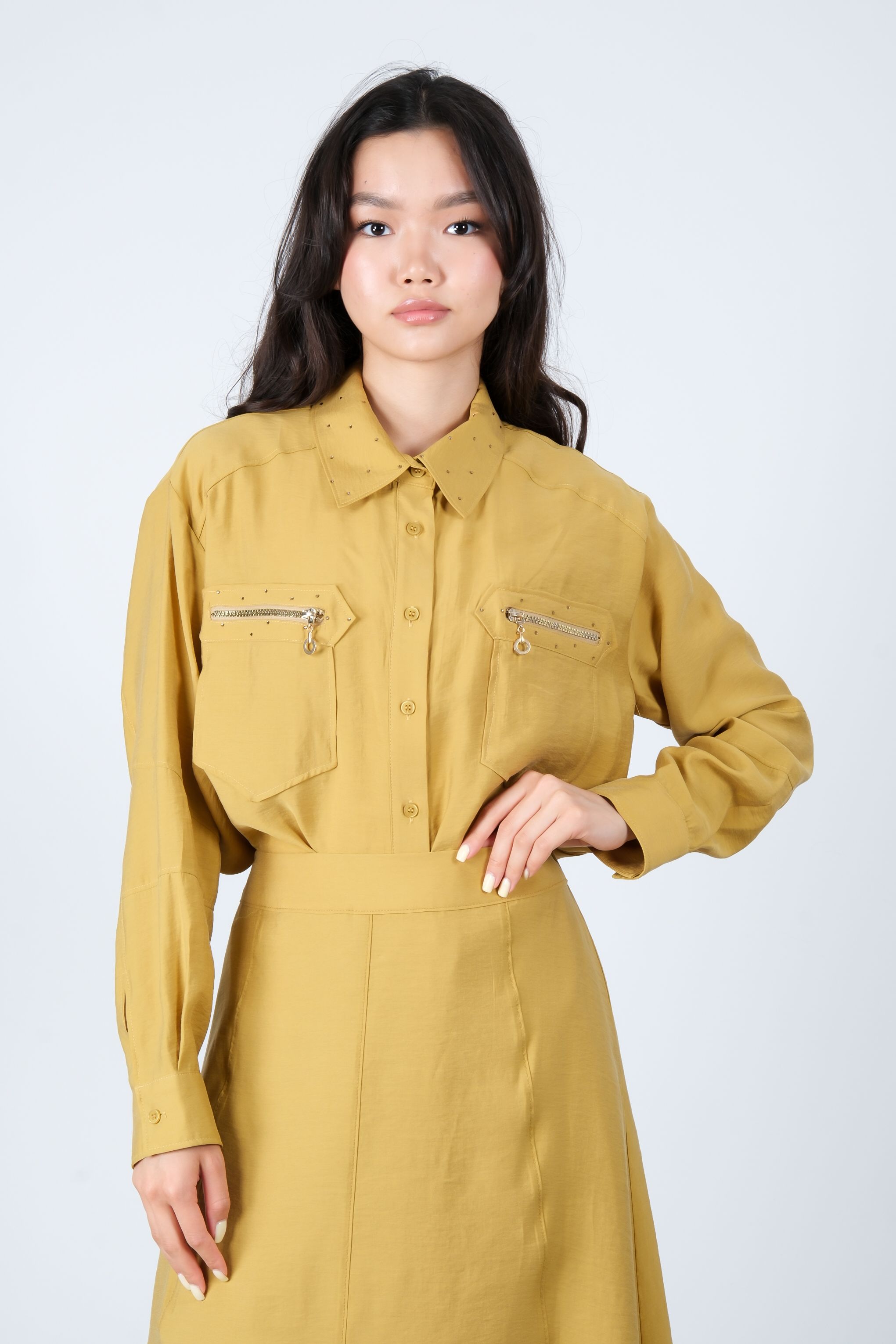 S-25-121 MASSİMO DONNA BLUZ - Hardal
