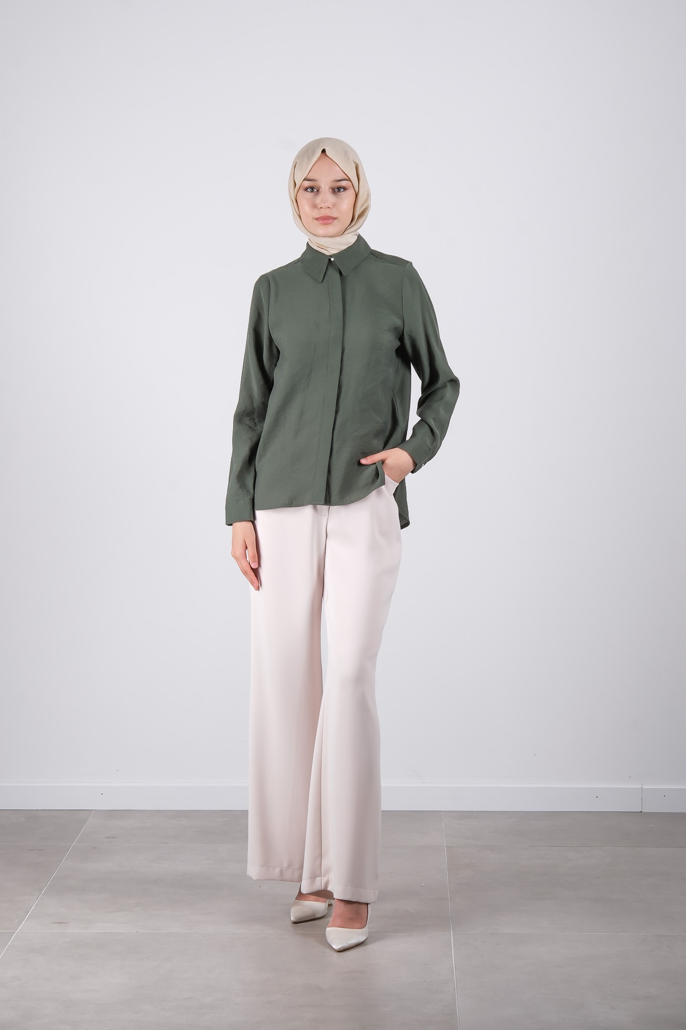 S-25-220 MASSİMO DONNA BLUZ - Haki