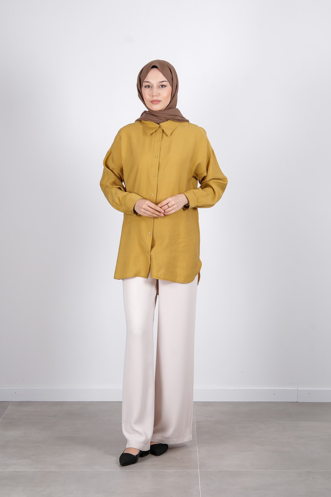 S-25-225 MASSİMO DONNA BLUZ - Mustard