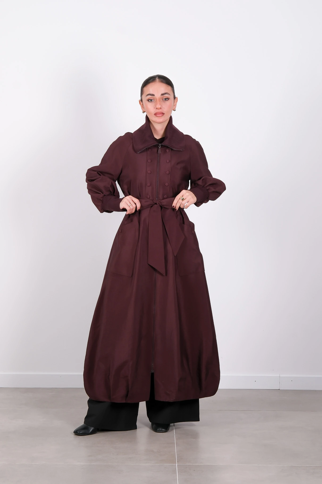 W-26-818 MASSİMO DONNA TRENCH - Mürdüm