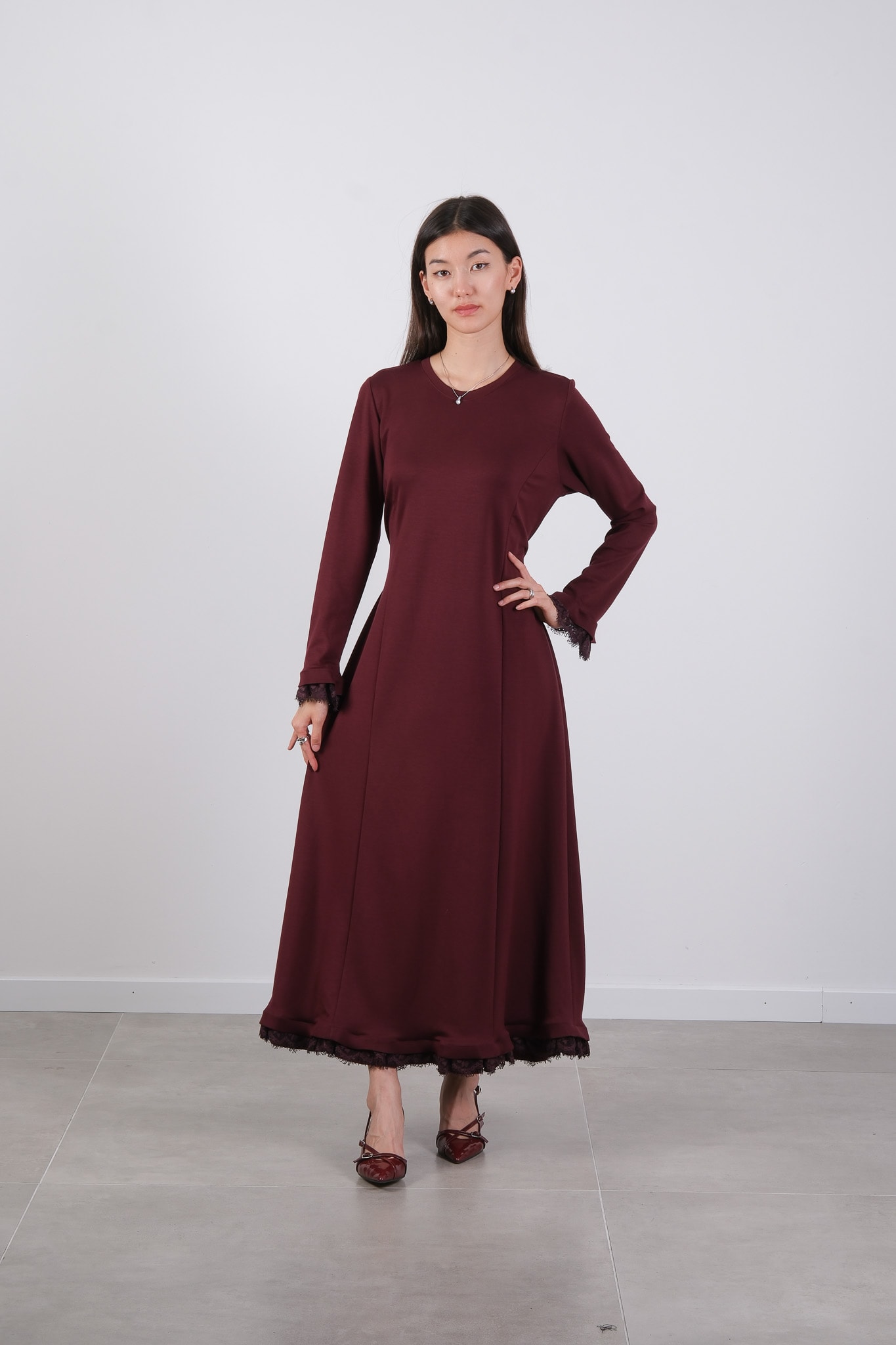 38823 MİSSWHENCE ELBİSE - Bordo