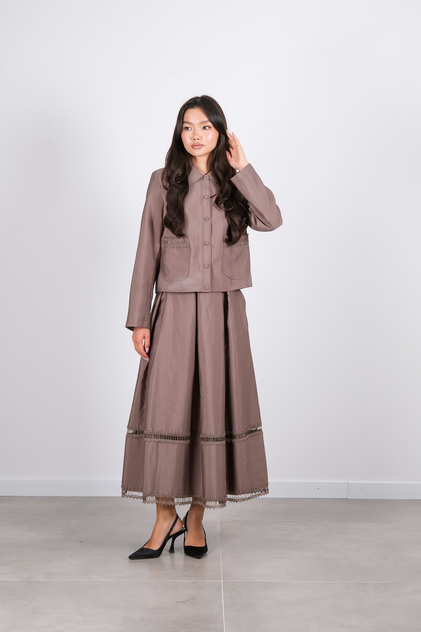 W-26-475 MASSİMO DONNA ETEK - Vizon