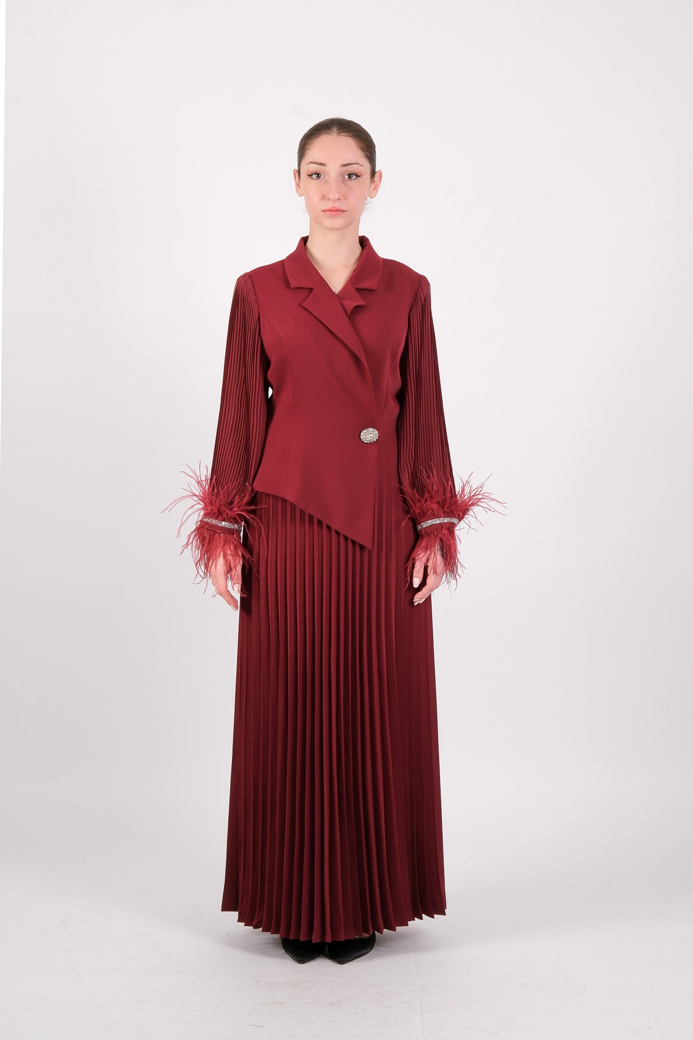 06589 MODAİLGİ ELBİSE - Bordo