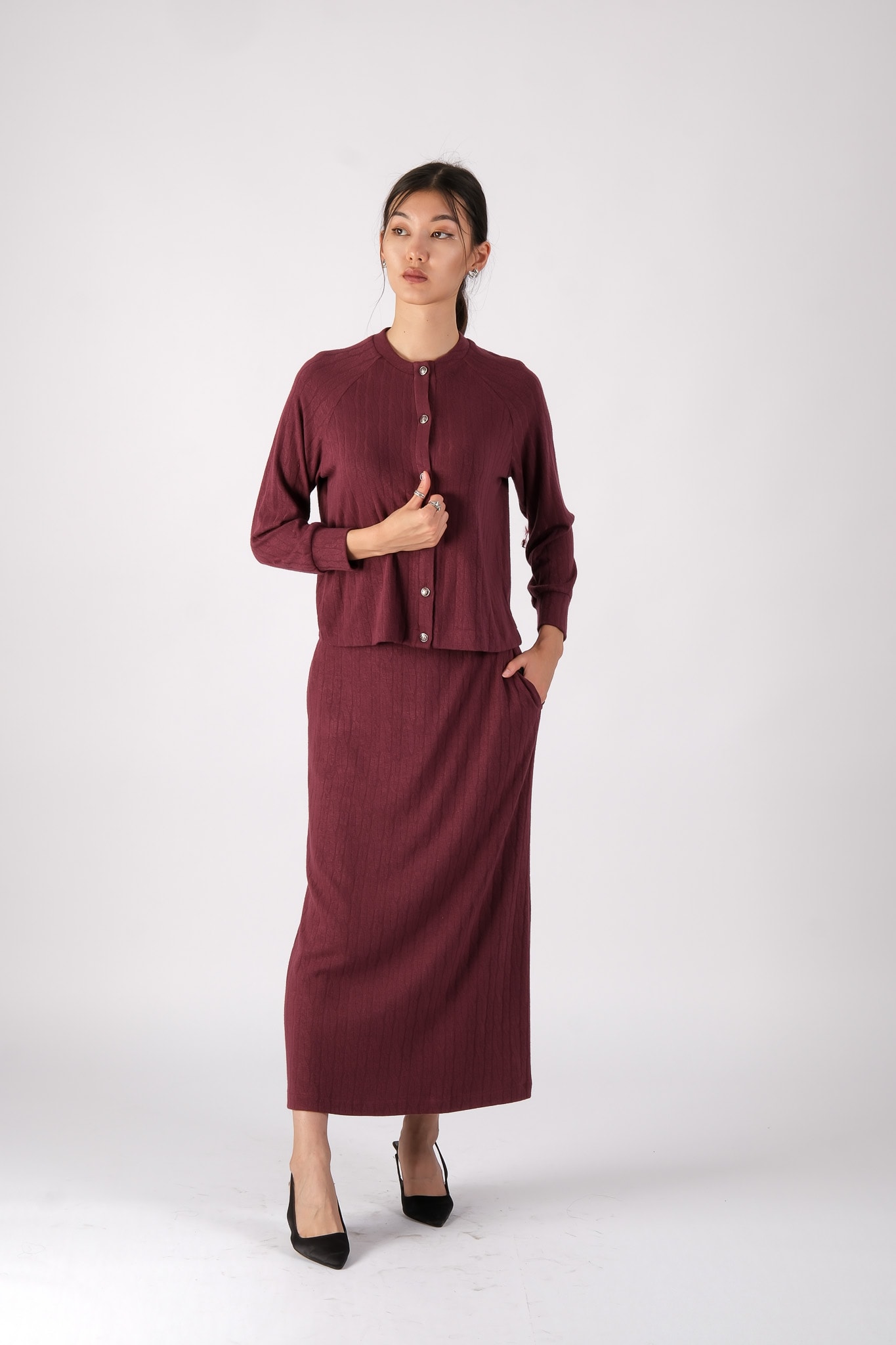 W-26-120 MASSİMO DONNA CEKET - Bordo