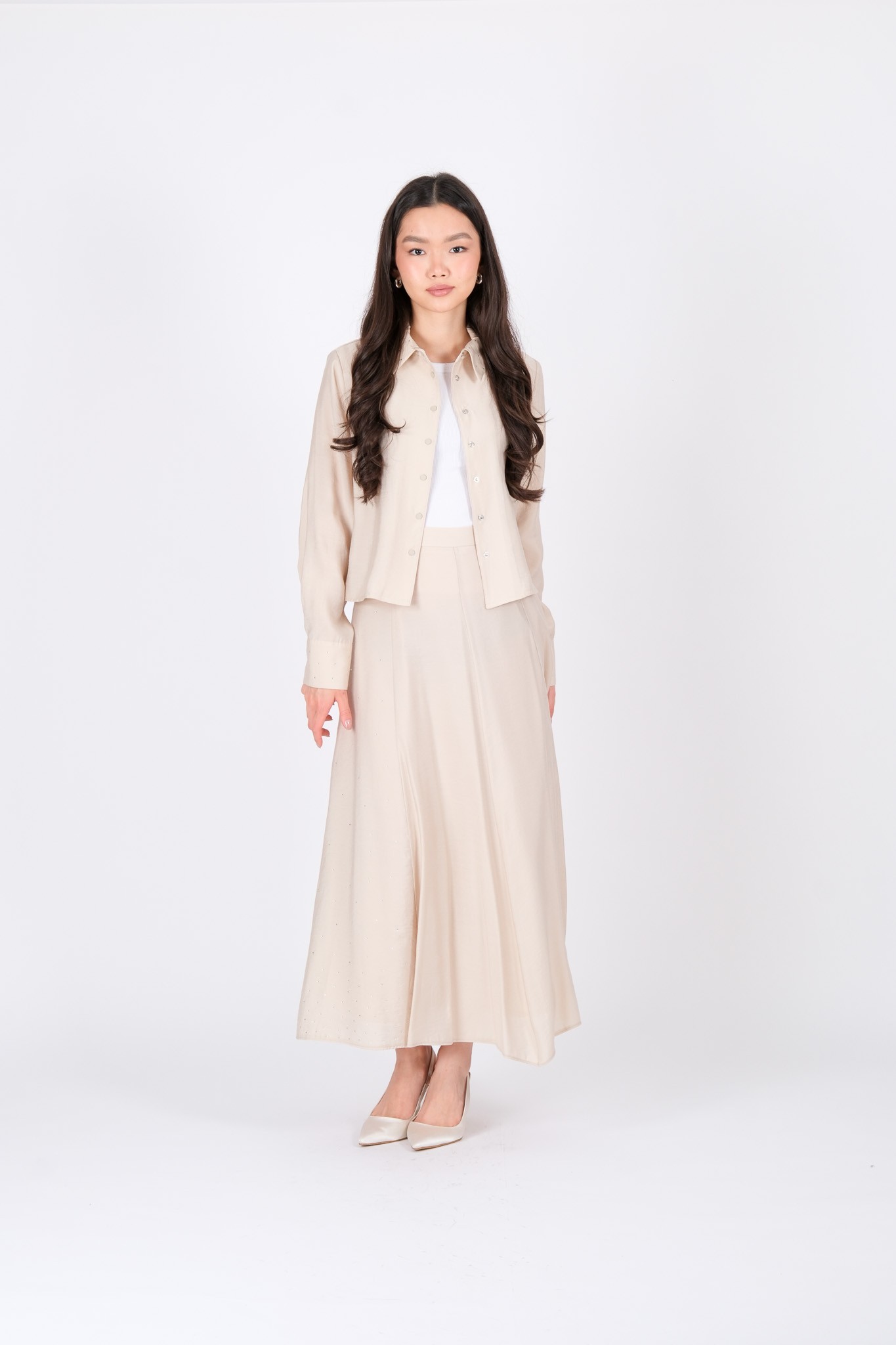 S-25-454 MASSIMO DONNA SKIRT - Stone