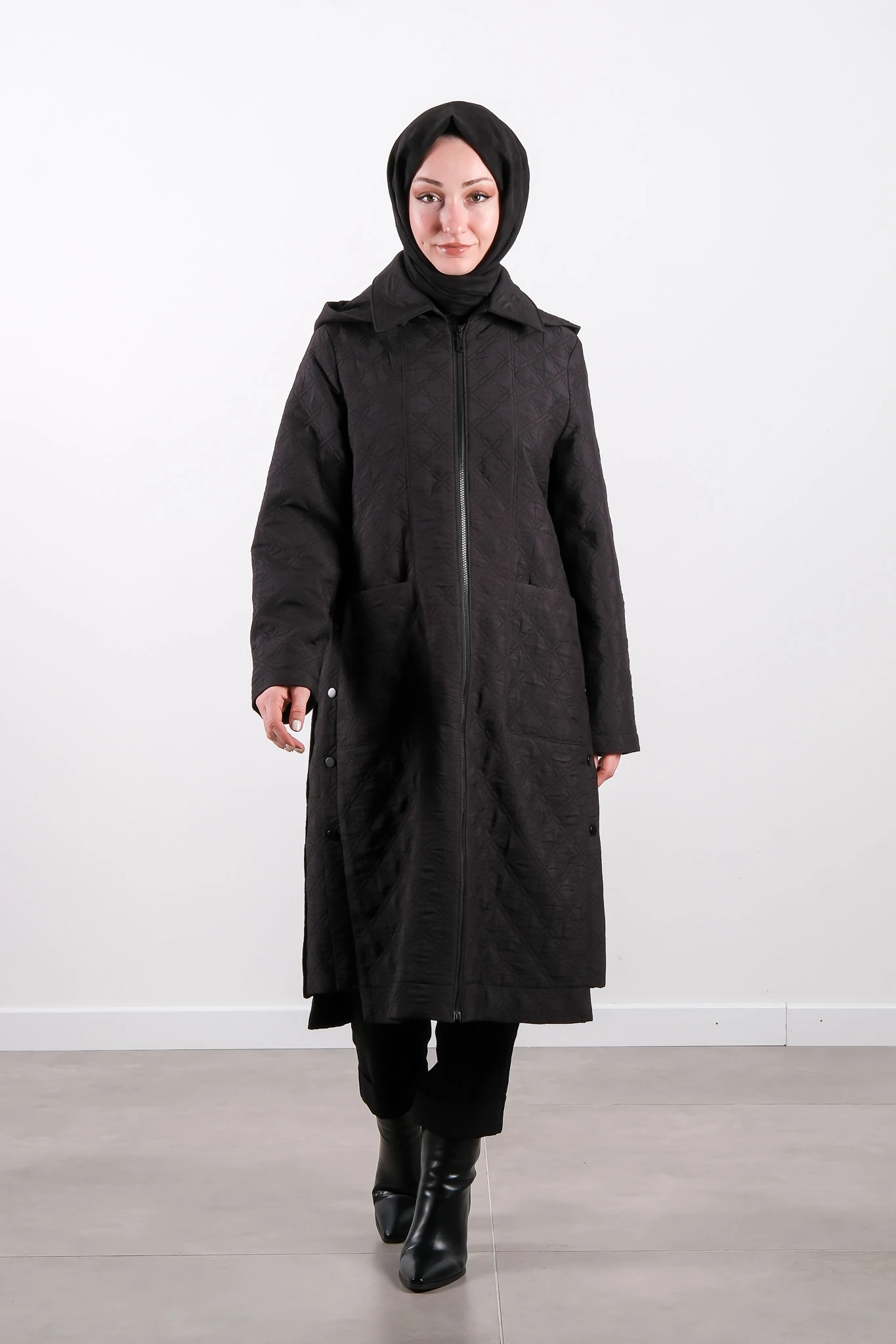 W-26-898 MASSİMO DONNA KAP - Black
