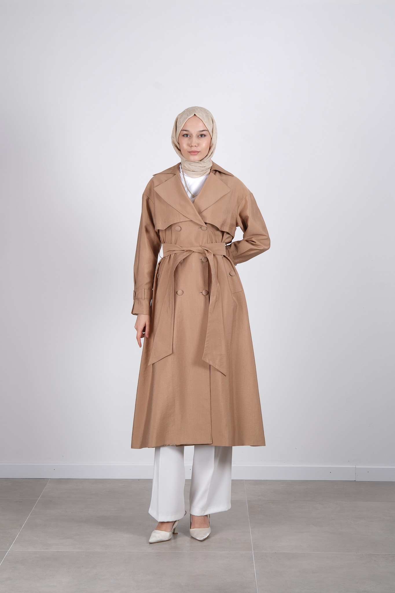 W-26-877 MASSİMO DONNA TRENÇKOT - Bej