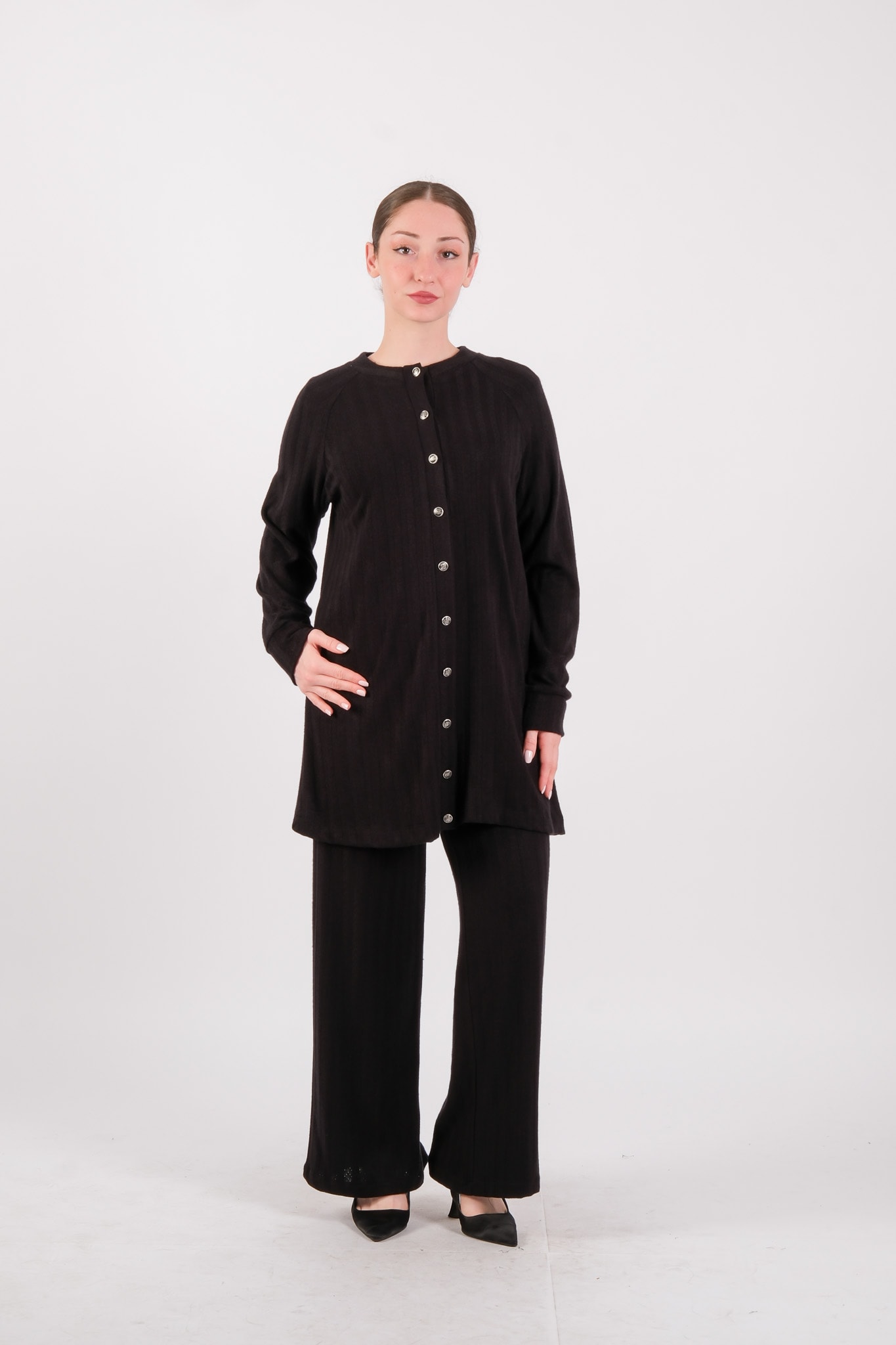 W-26-353 MASSİMO DONNA PANTOLON - Black