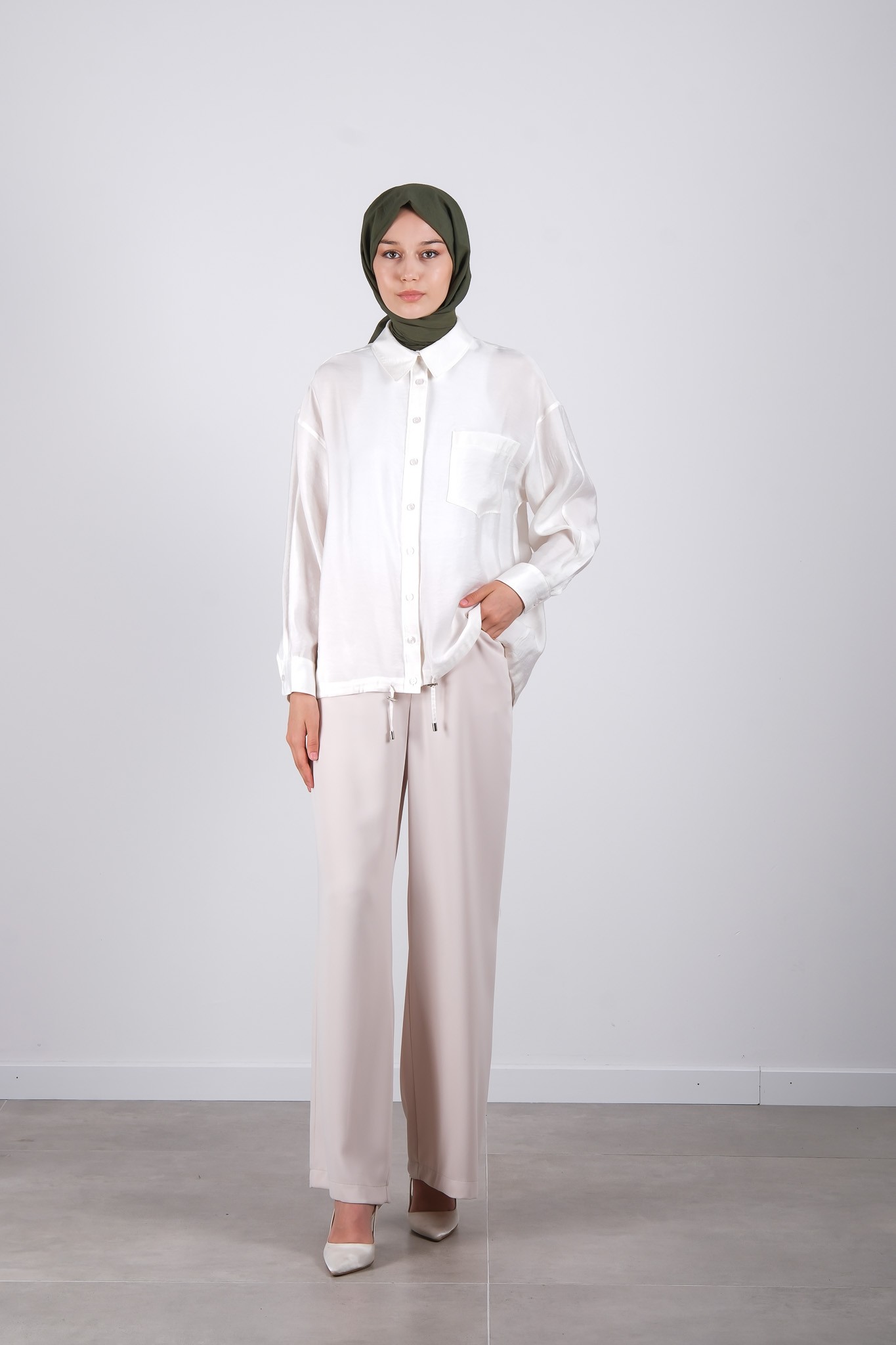 S-25-215 MASSİMO DONNA TUNİK - Ekru