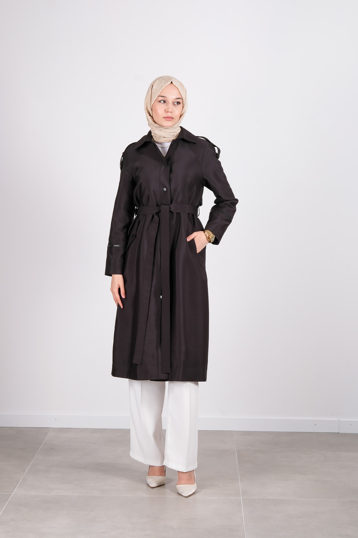 W-26-812 MASSİMO DONNA TRENCH KOT