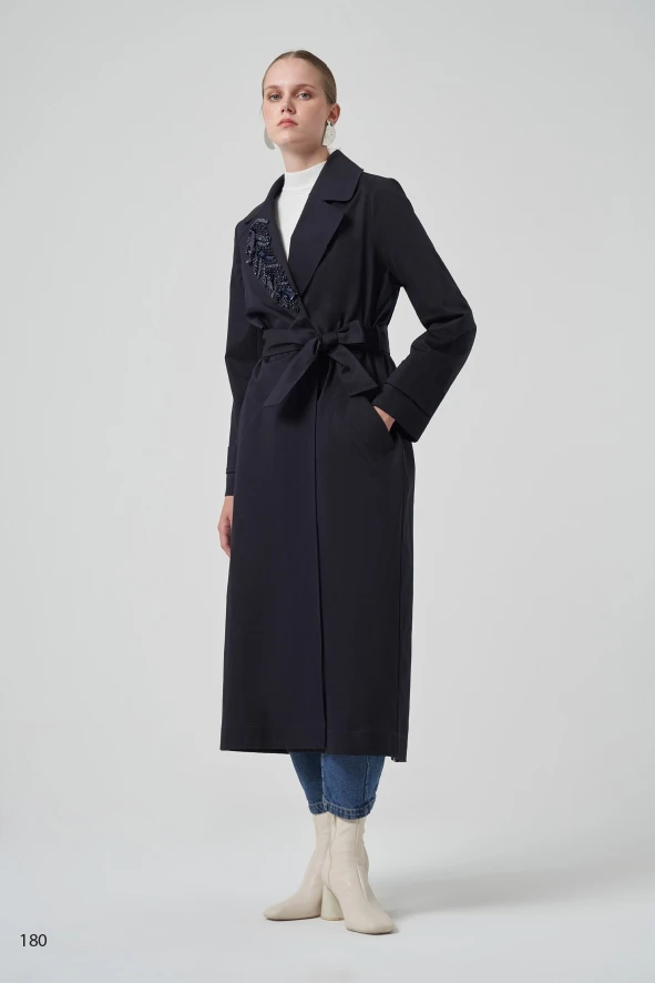 6011 NUSS TRENCH - Navy blue