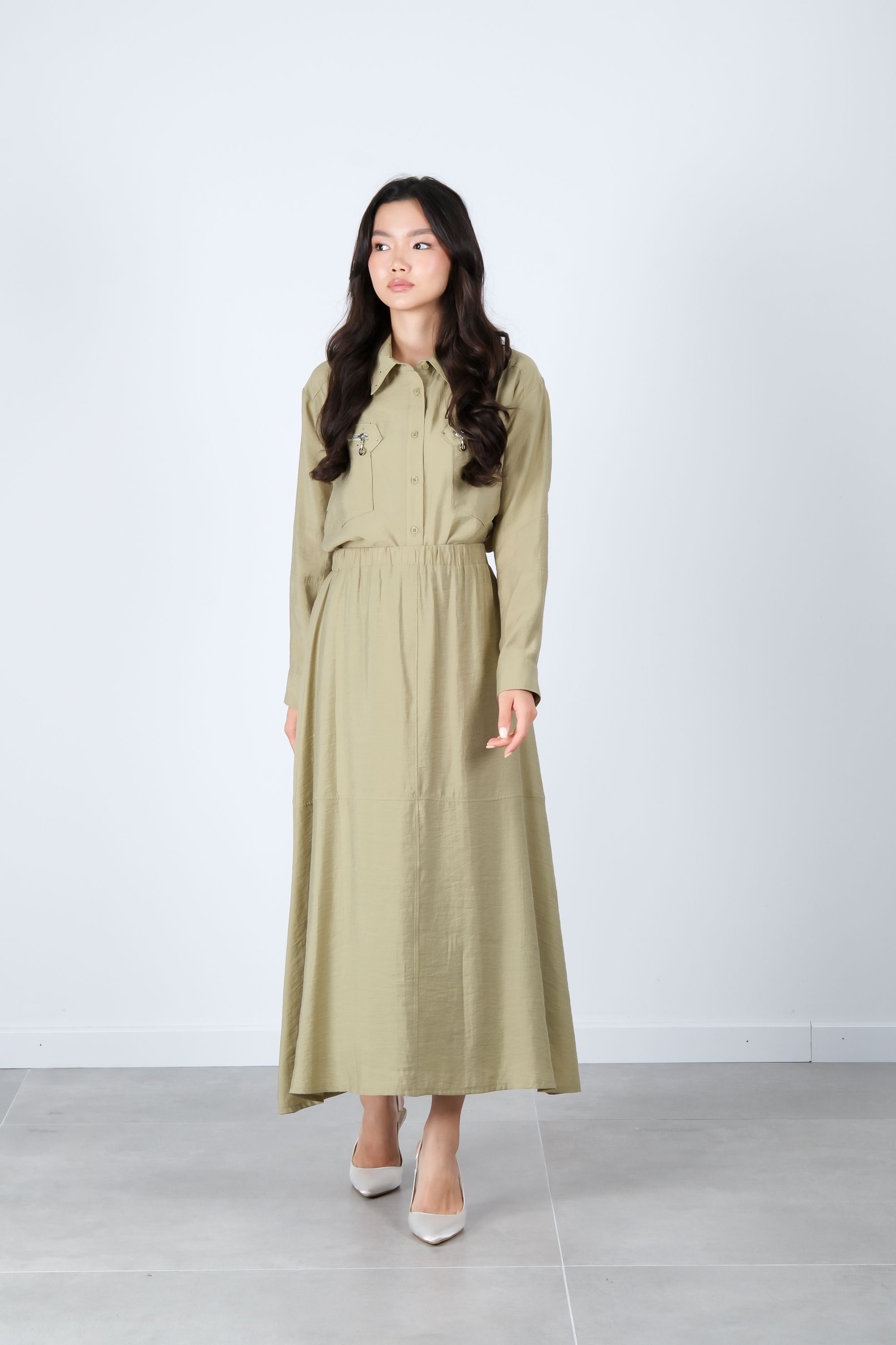 S-25-429 MASSIMO DONNA SKIRT - Green