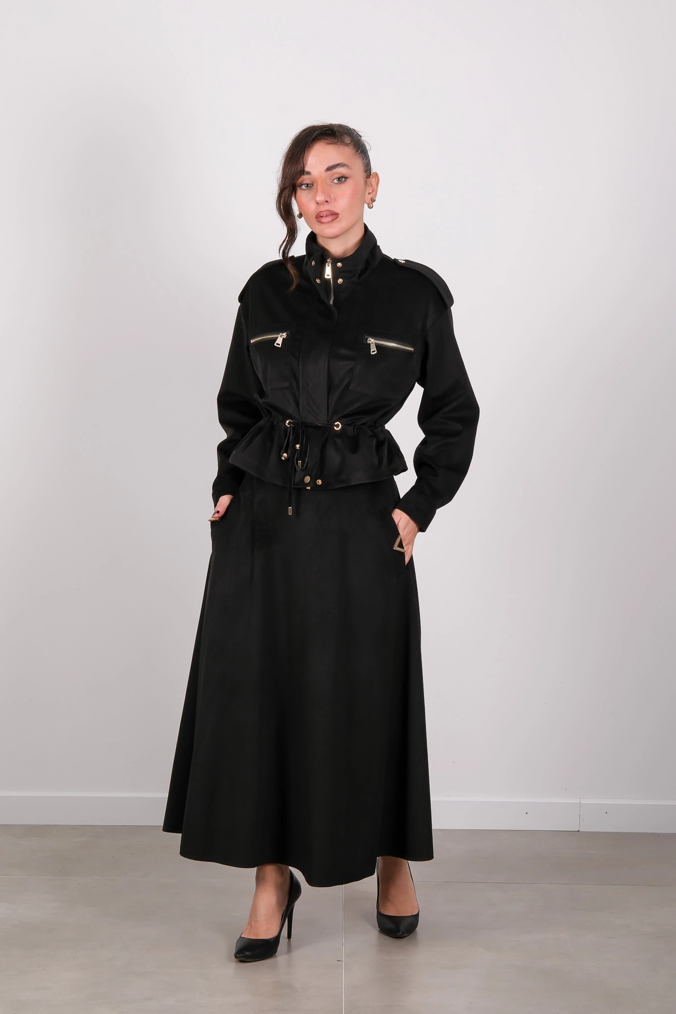 66533 ON TRİKO ETEK - Black