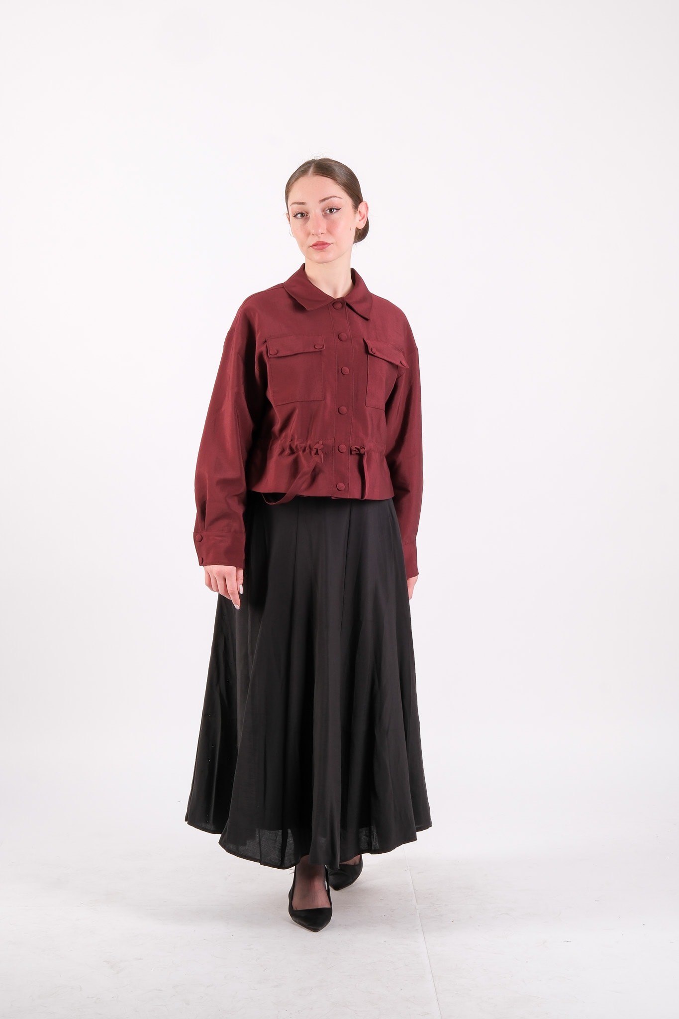 W-26-117 MASSİMO DONNA CEKET - Burgundy