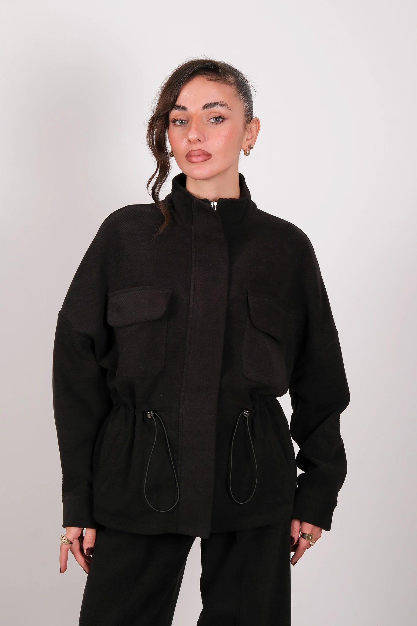 66705 ON TRİKO CEKET - Black