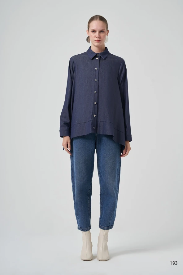 3007 NUSS GÖMLEK - Denim Blue