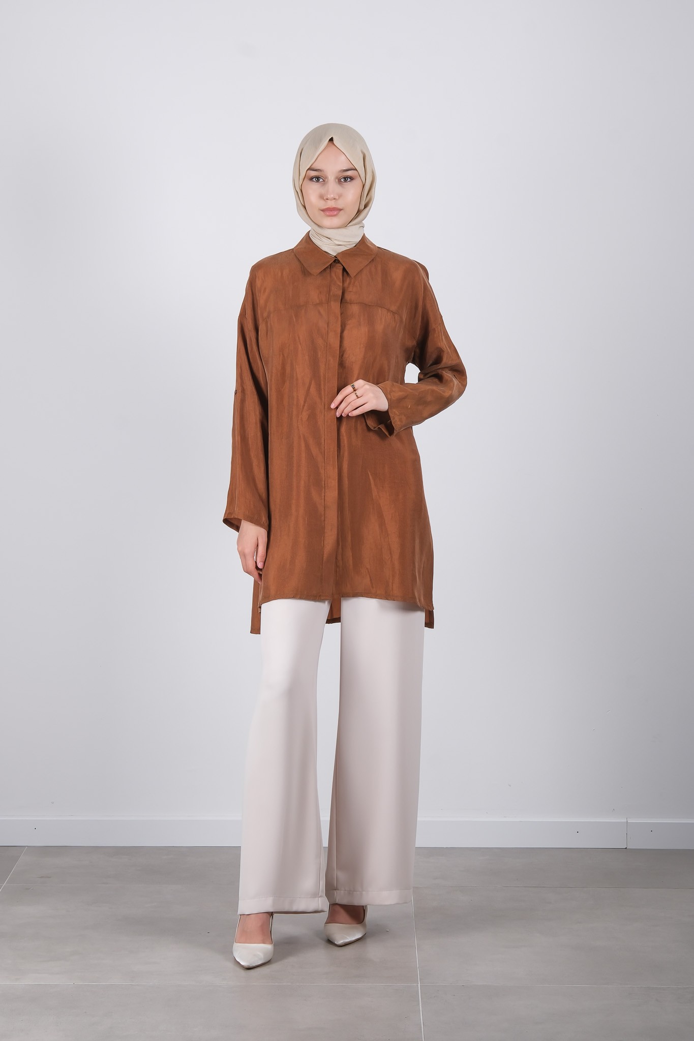 S-25-239 MASSİMO DONNA TUNİK - Taba